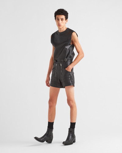Prada Leather shorts outlook