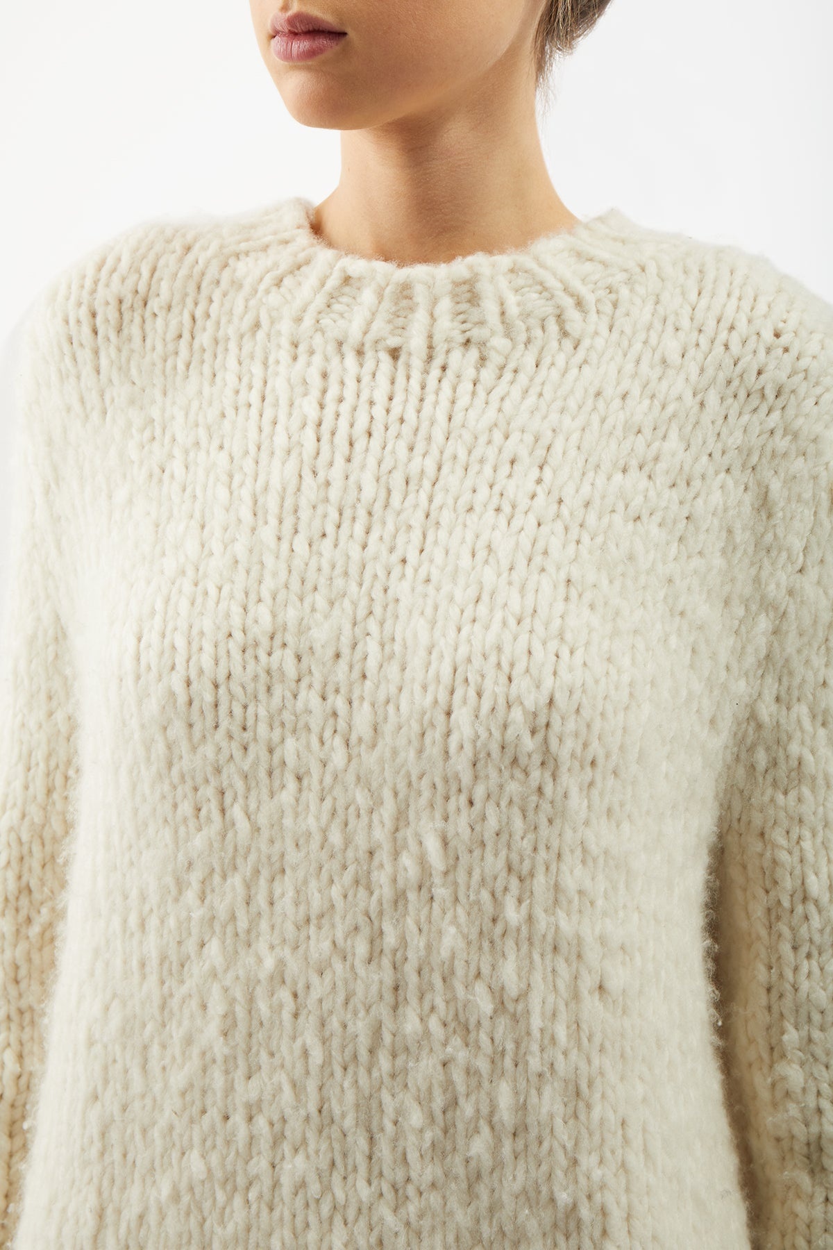 Lawrence Sweater in Ivory Welfat Cashmere - 5
