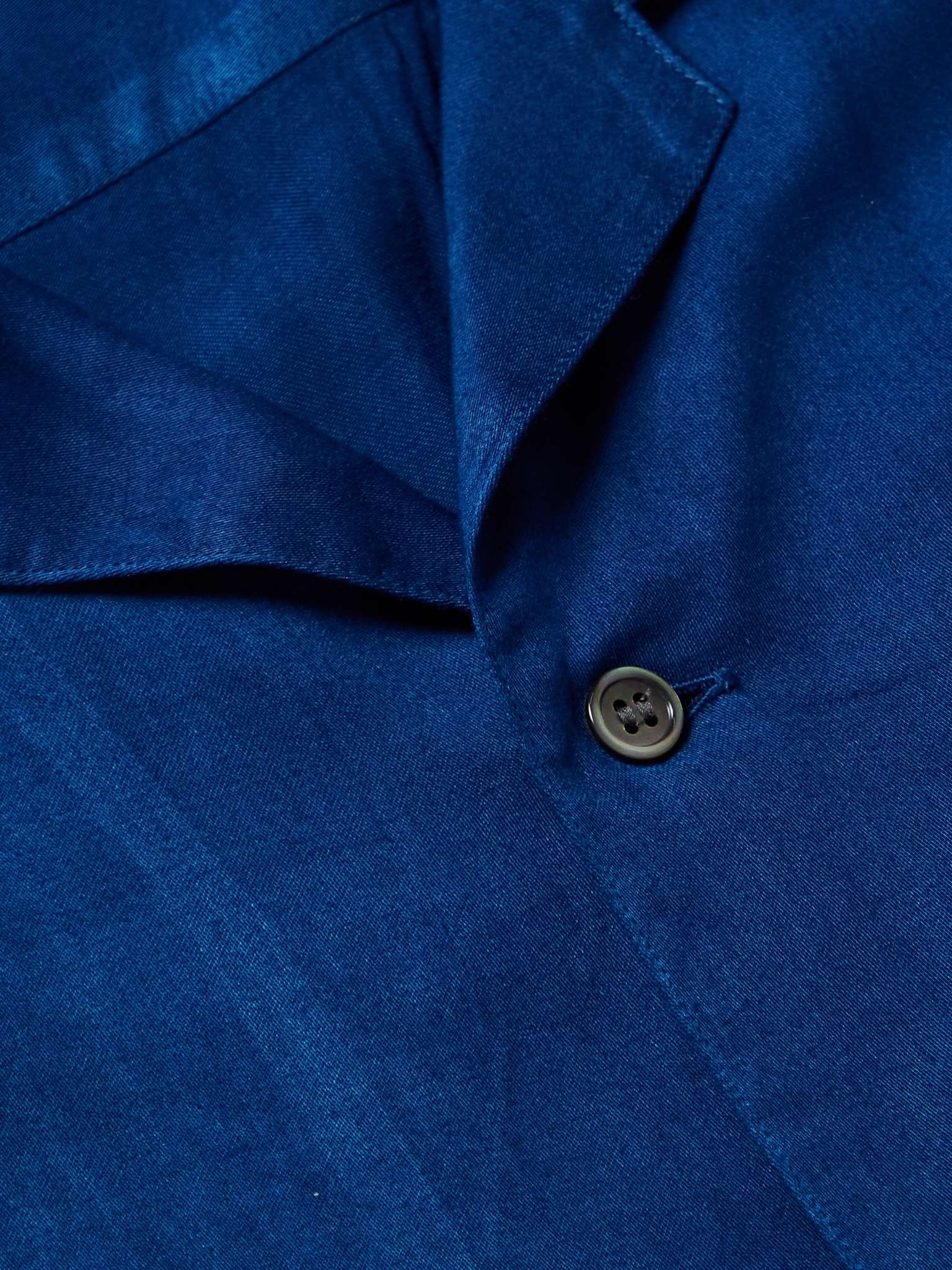 Camp-Collar Indigo-Dyed Twill Shirt - 4