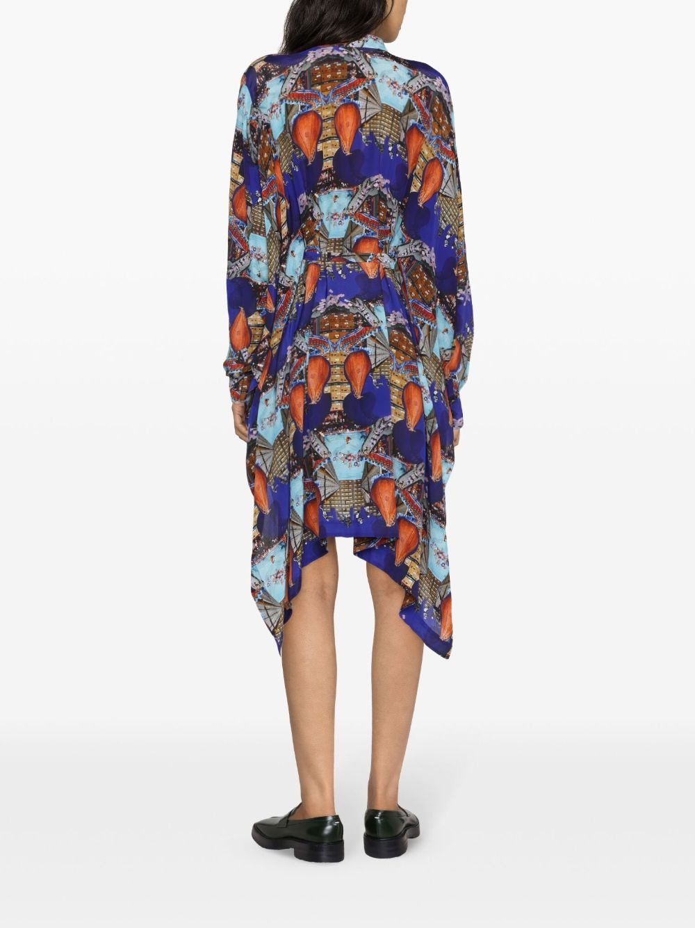 Square boxing-print midi dress - 4