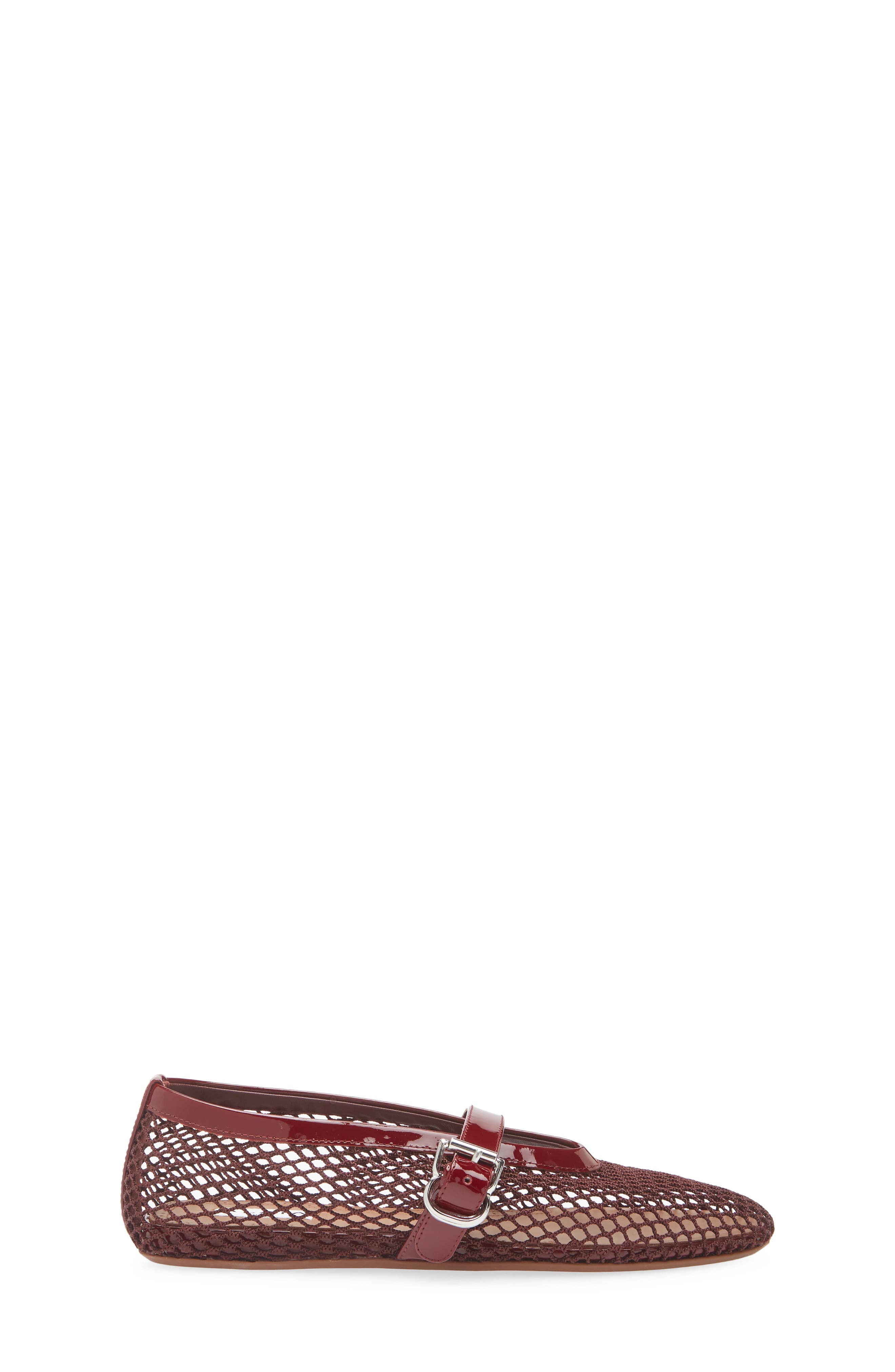 Alaïa Fishnet Ballerina Flat in Rouge Grenat at Nordstrom - 3