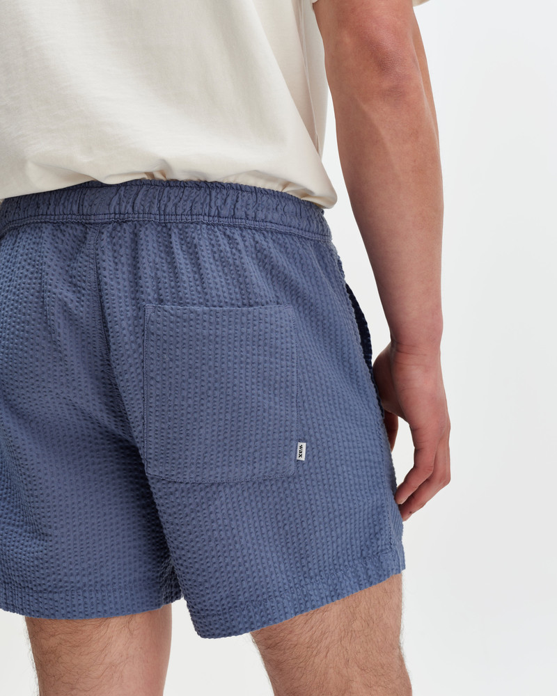Mescal - Blue Cotton Seersucker Shorts 5
