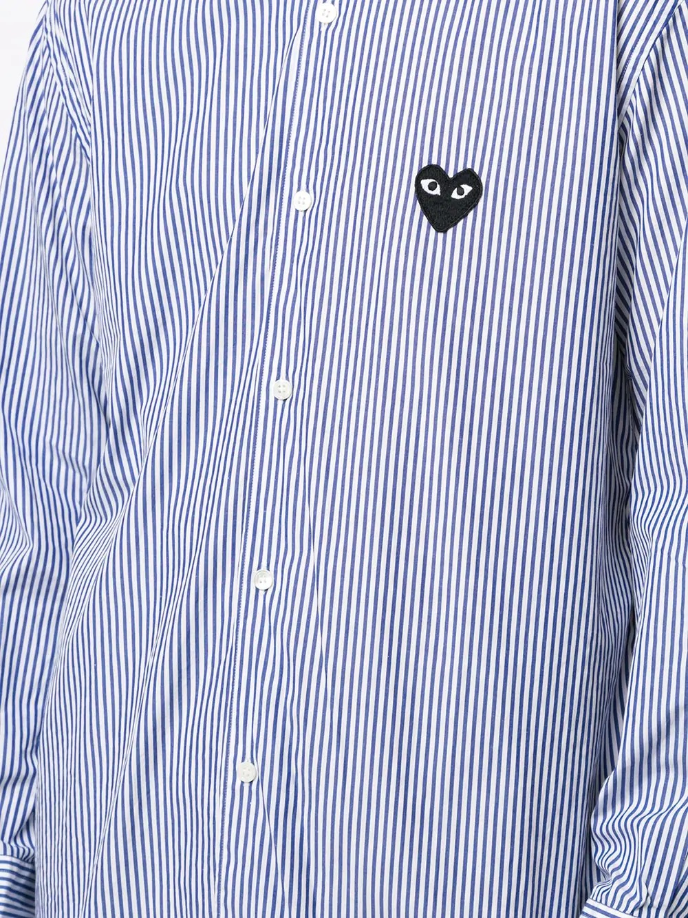 logo-patch striped shirt - 5