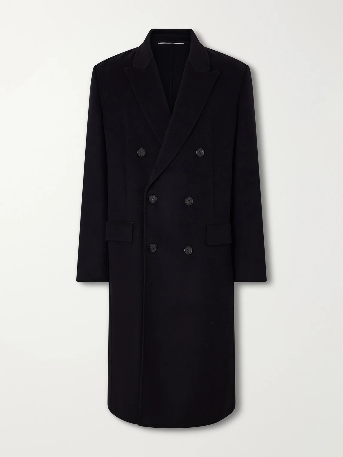 Double-Breasted Wool-Blend Coat - 1