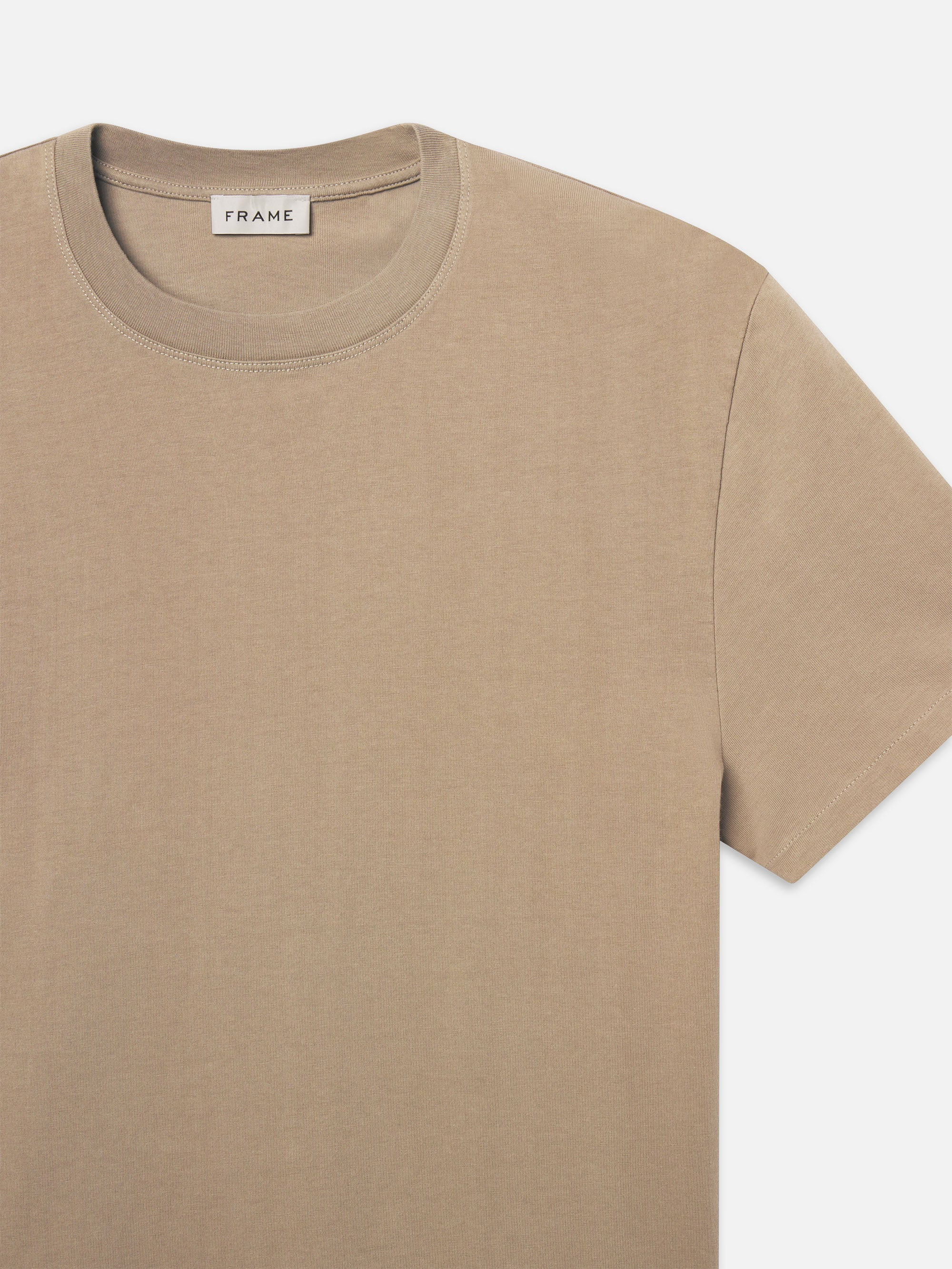 Frame Logo Tee in Latte Brown - 2