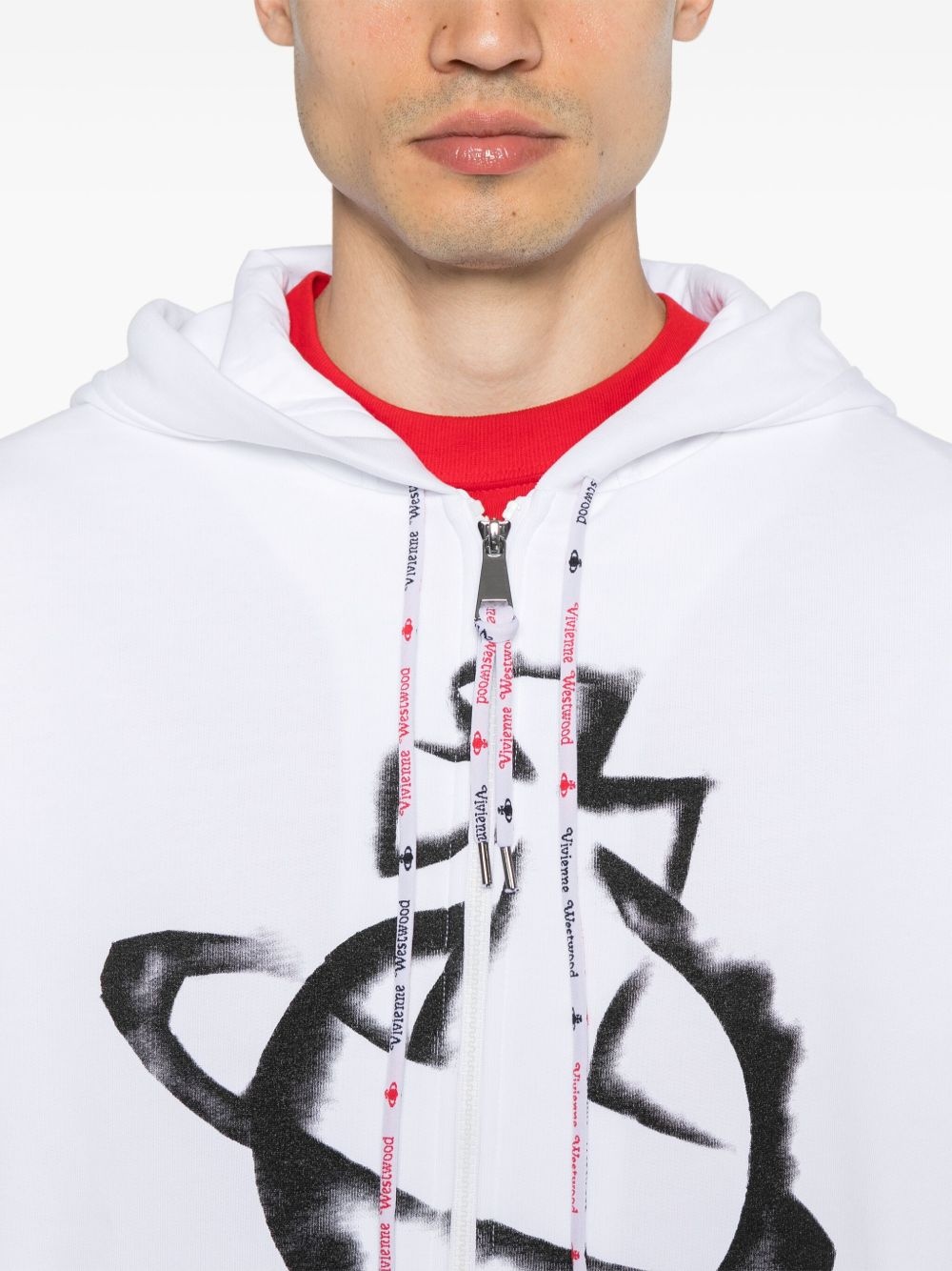 Orb-stencil zip hoodie - 5