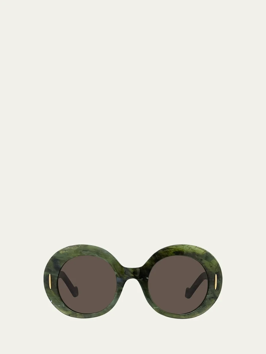 Oval Acetate Sunglasses W/ Anagram - 1