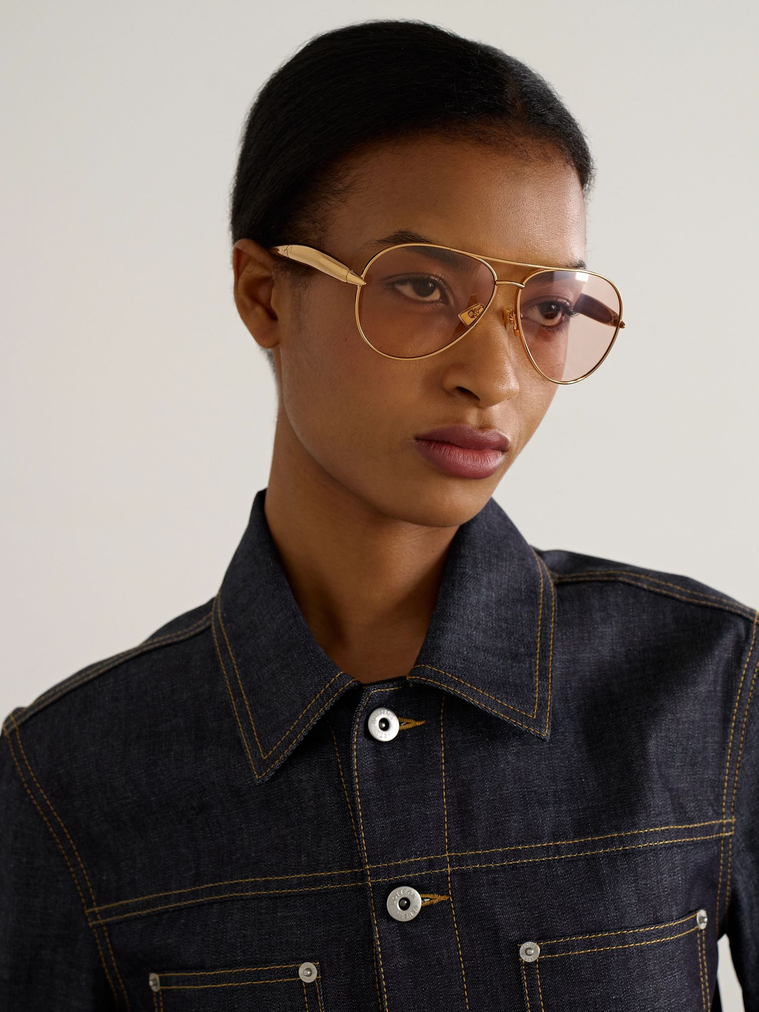 Sardine aviator-style gold-tone sunglasses Gold - 2