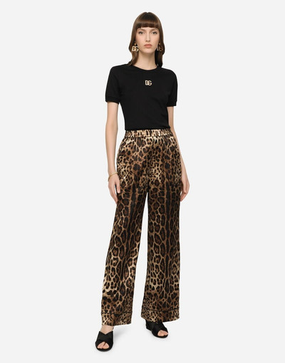 Dolce & Gabbana Leopard-print satin pajama pants outlook