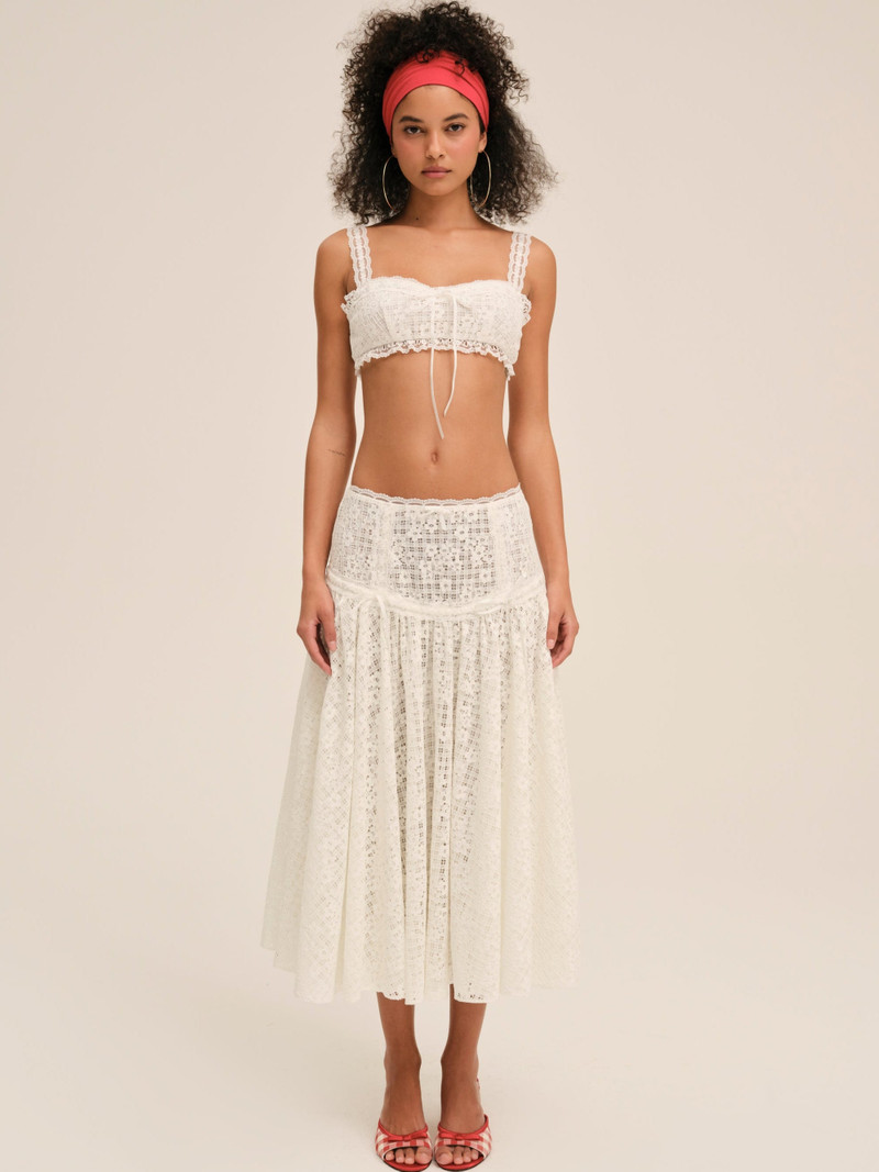 For Love & Lemons Daisy Lace Crop Top outlook