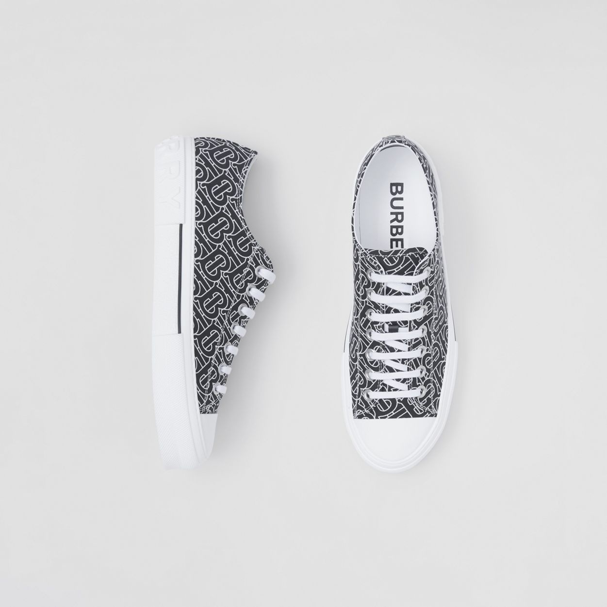 Monogram Print Cotton Sneakers - 1