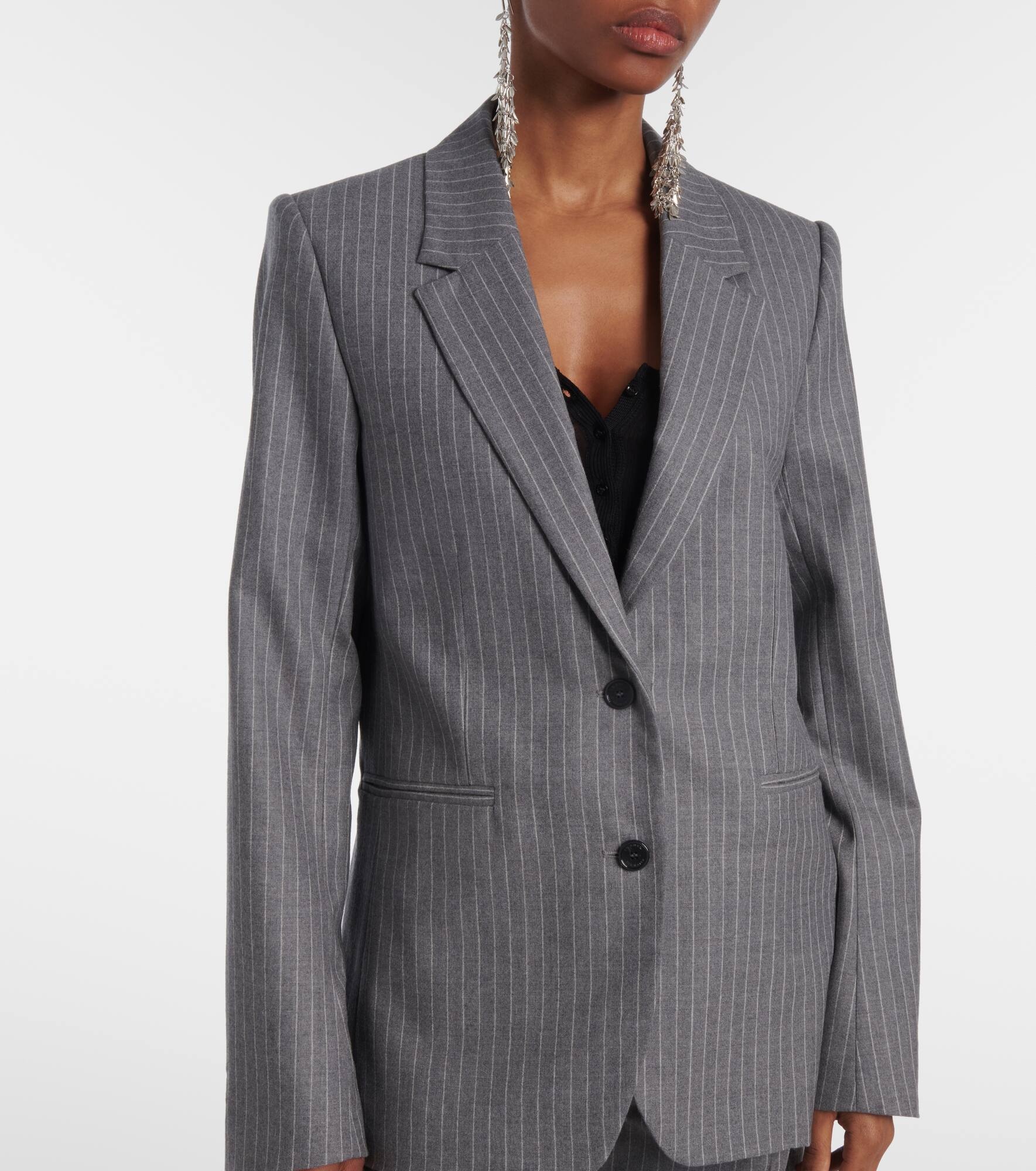 Reva pinstripe wool blazer - 6