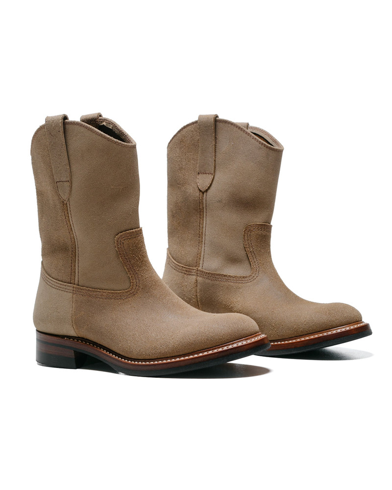 JOHN LOFGREN Duke Roper Boots Horween Leather CXL Natural Roughout outlook