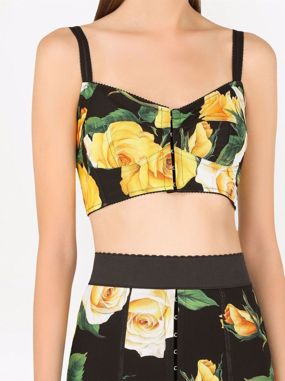 floral-print cropped bralette top - 5