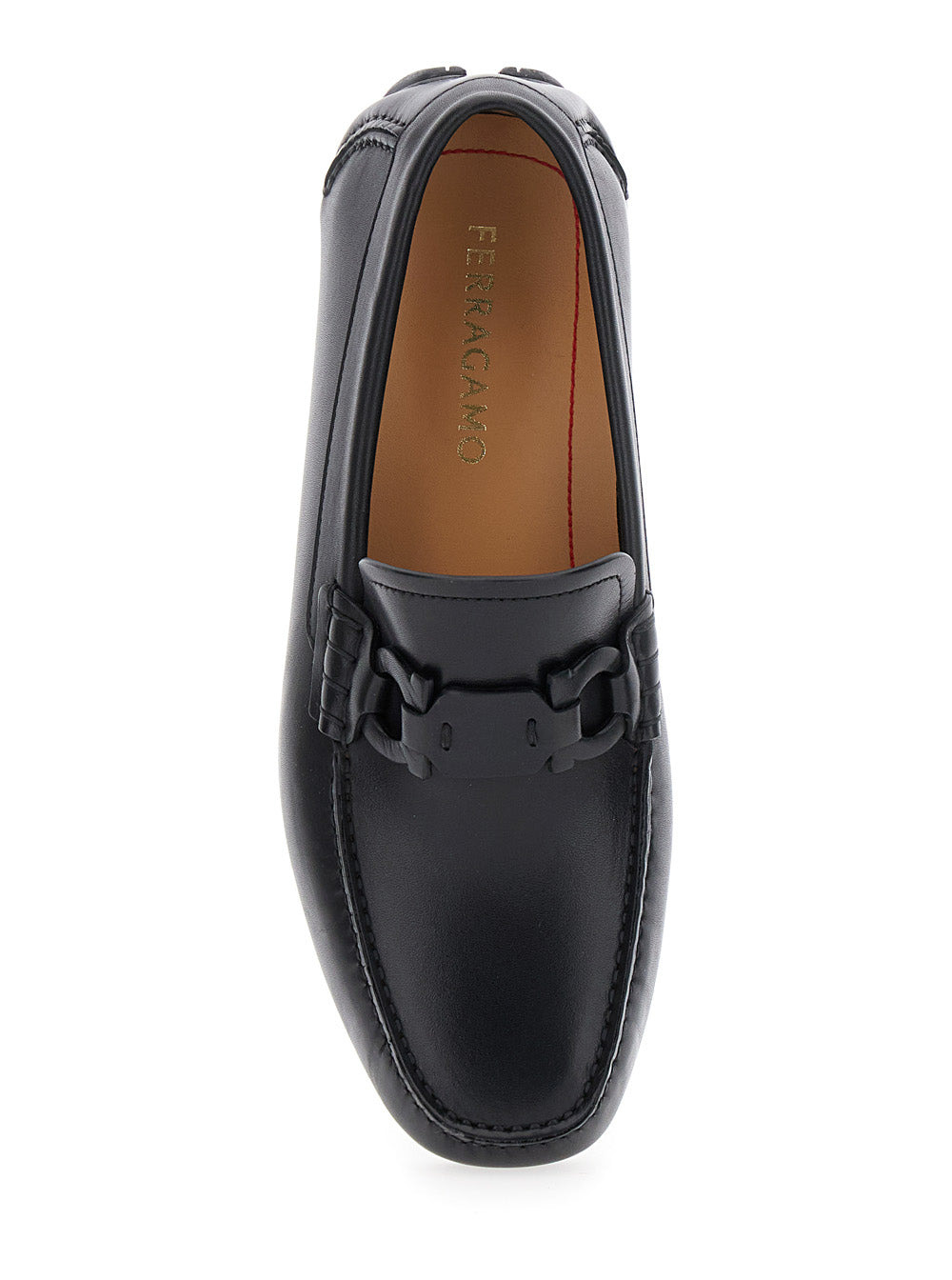 Ferragamo Men Black Loafers With Ganicini Plaque On The Front In Leather Man - 4