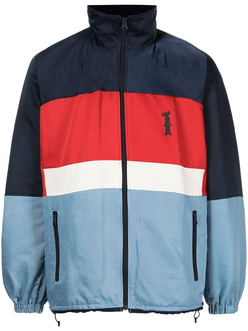colour-block zip-up jacket 1