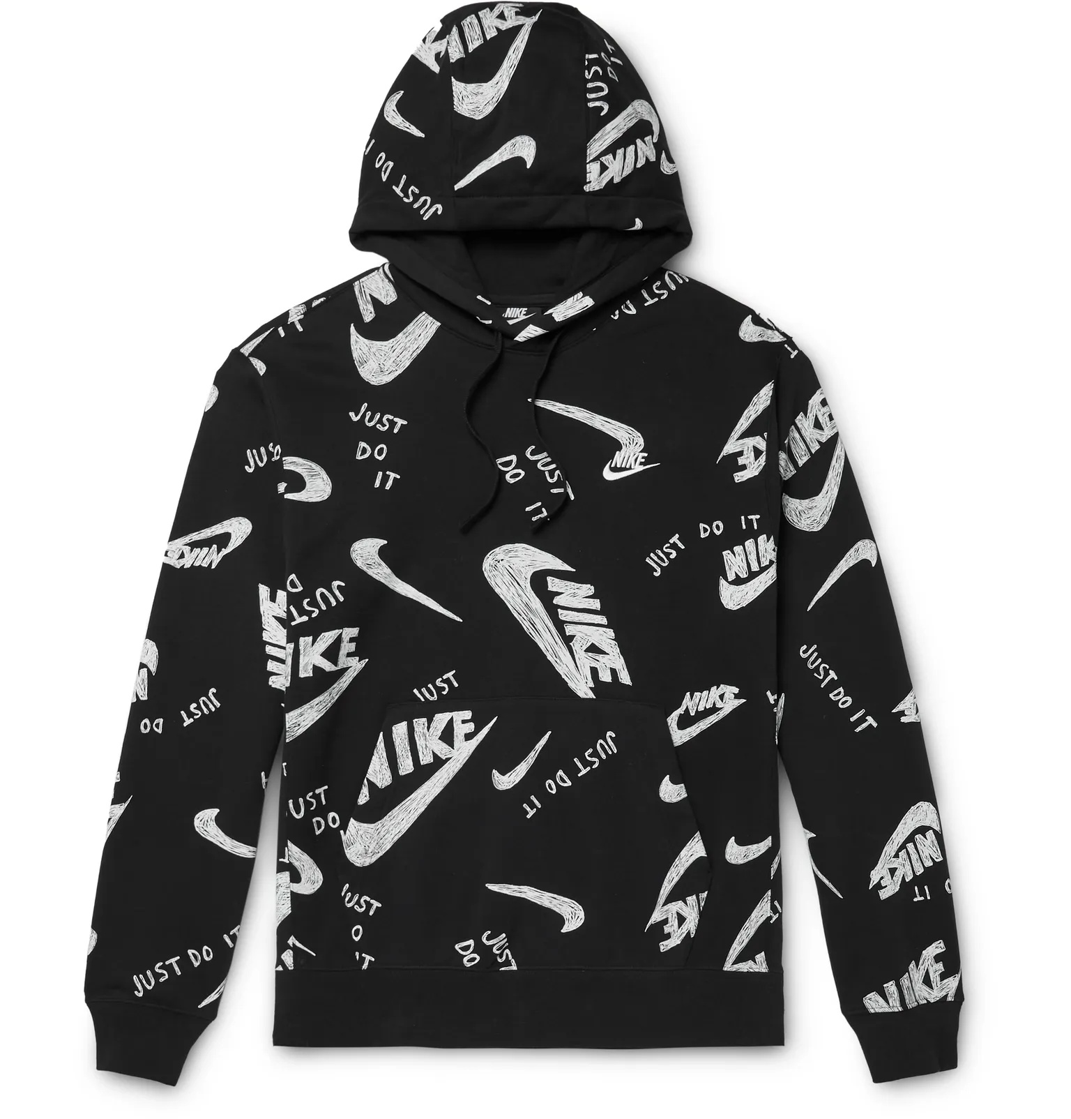 Logo-Print Fleece-Back Cotton-Blend Jersey Hoodie - 1