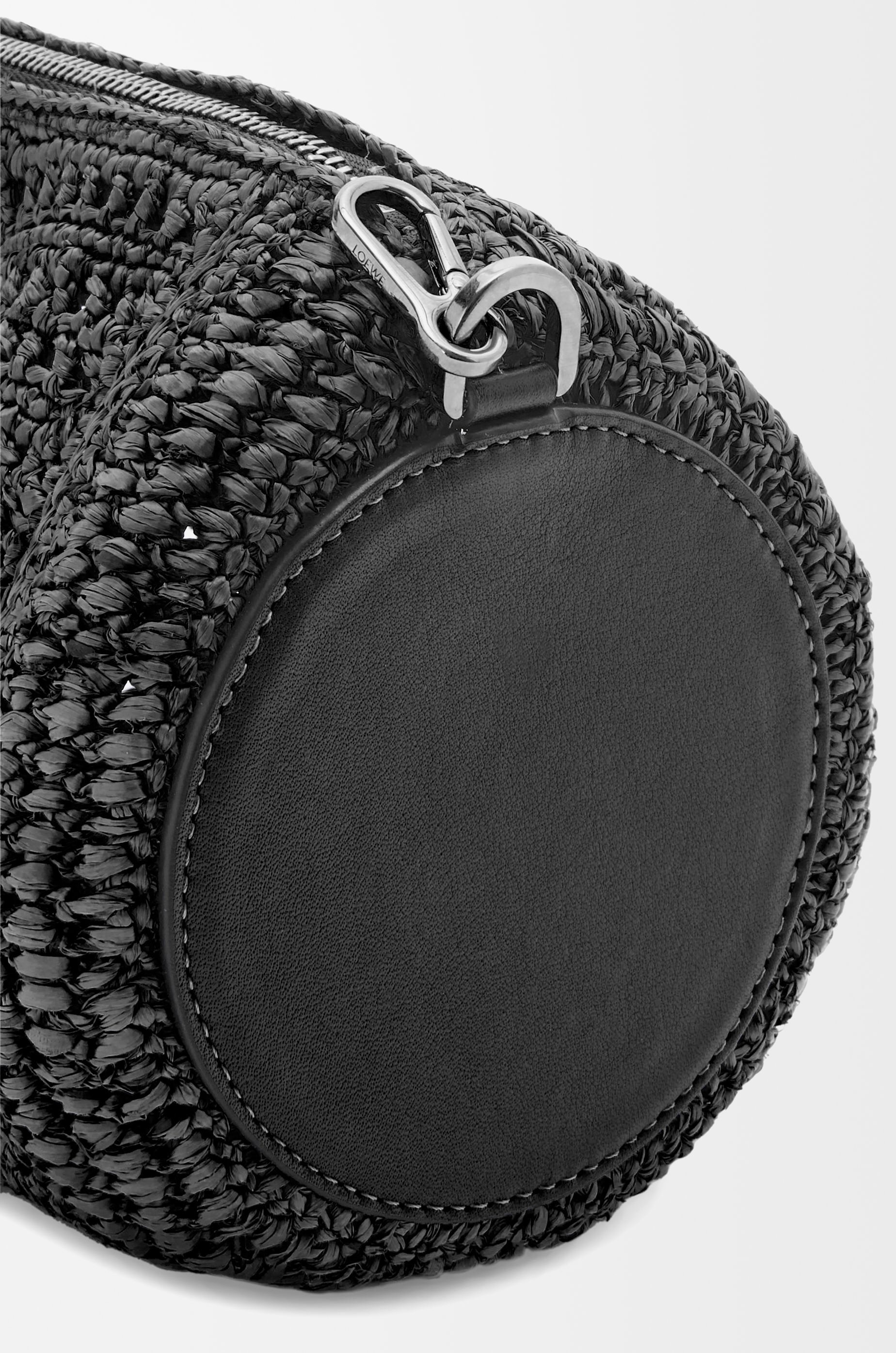 Bracelet pouch in raffia and calfskin - 6