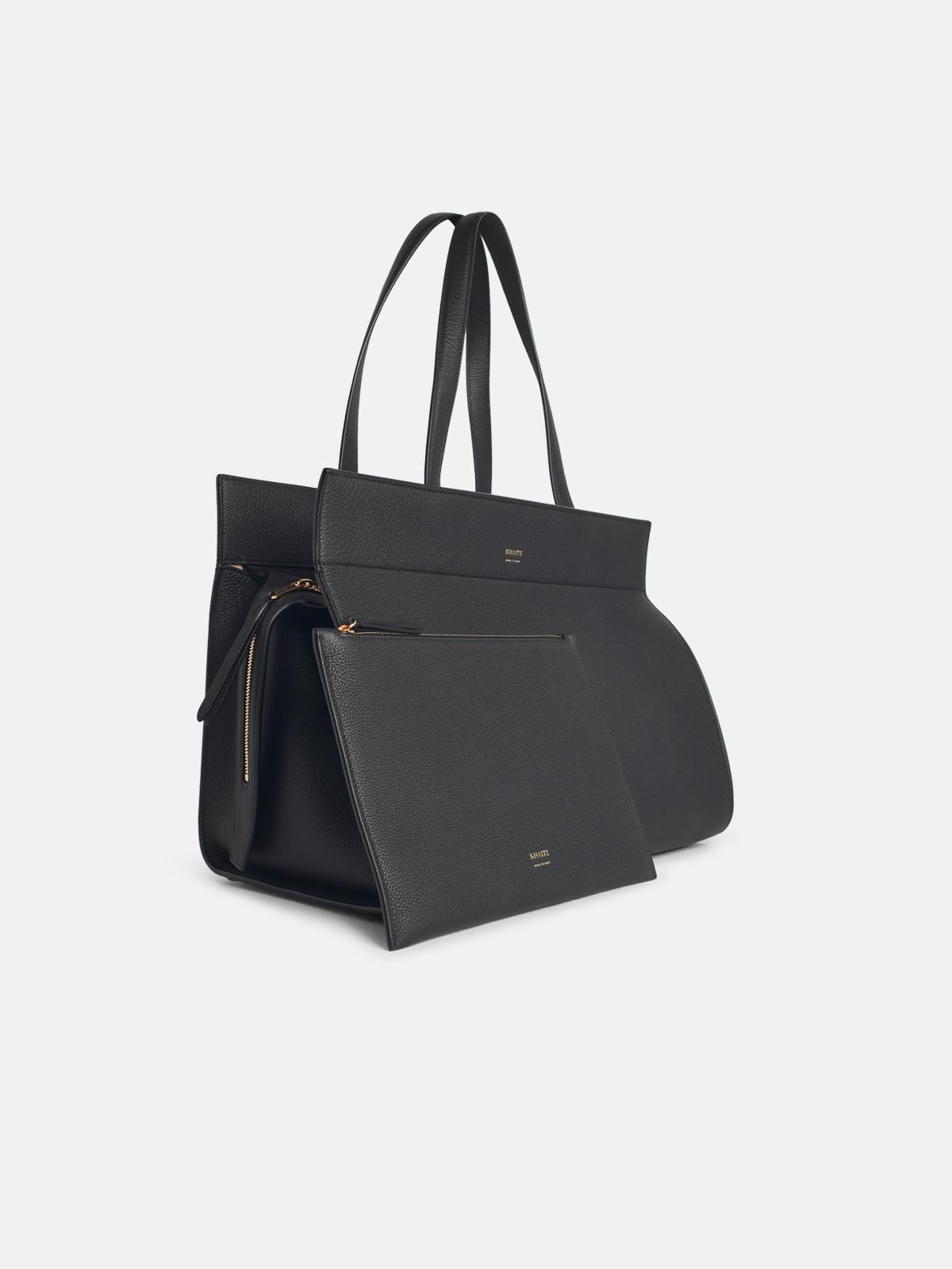 'CROSBY' BLACK LEATHER BAG - 2