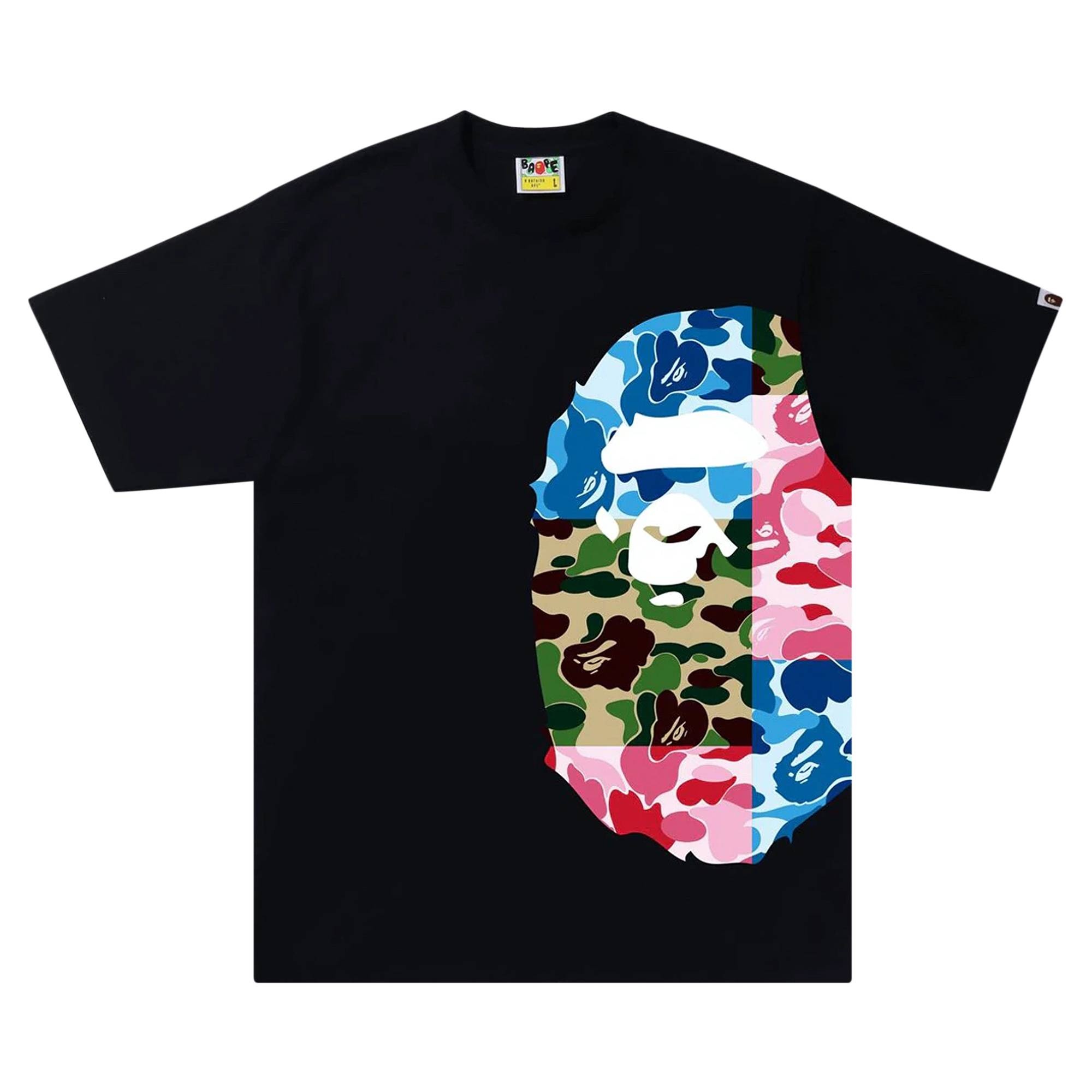 BAPE ABC Camo Crazy Side BIg Ape Head Tee 'Black' - 1