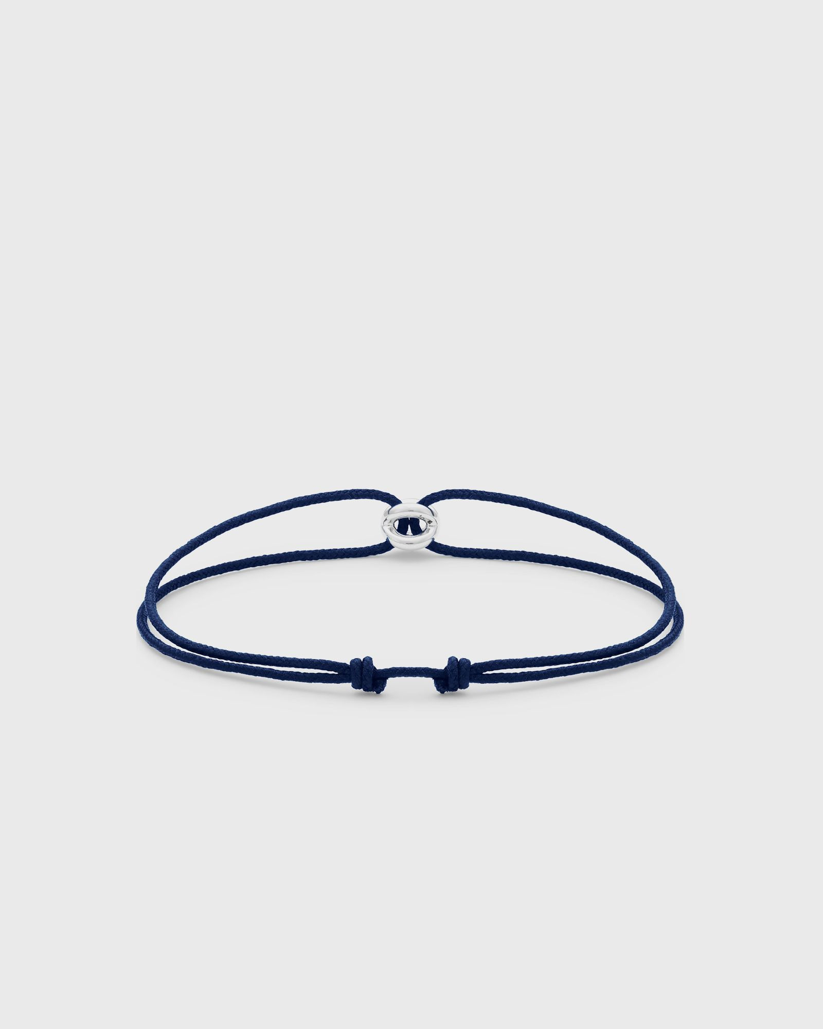 1g polished sterling silver navy entrelacs cord bracelet - 2
