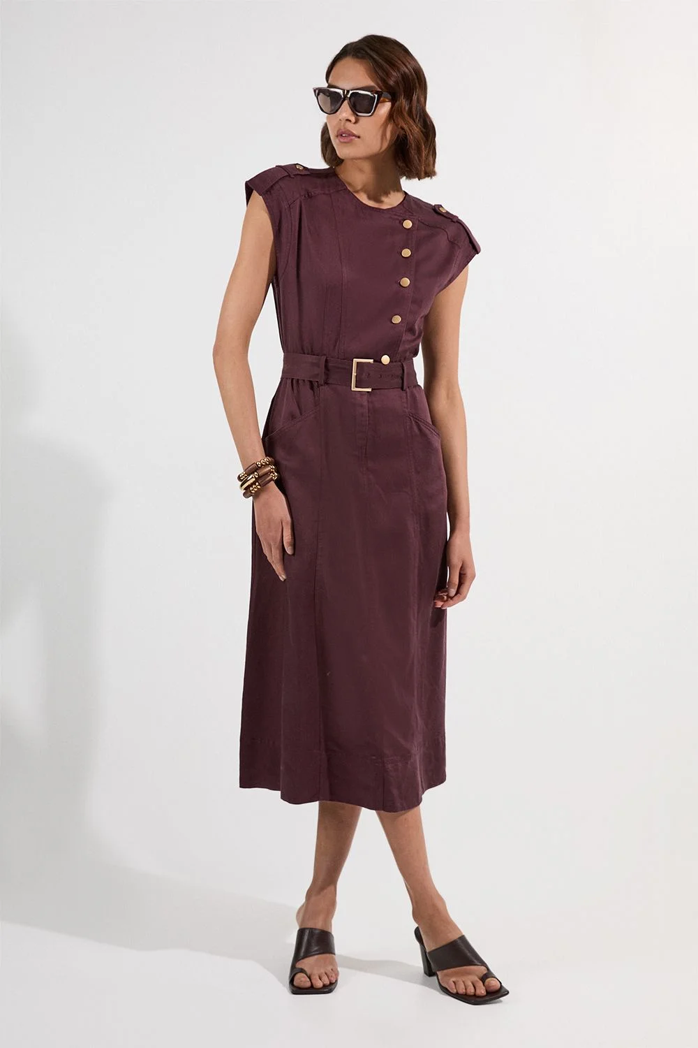 Soft Twill Relaxed Midi Dress - 1