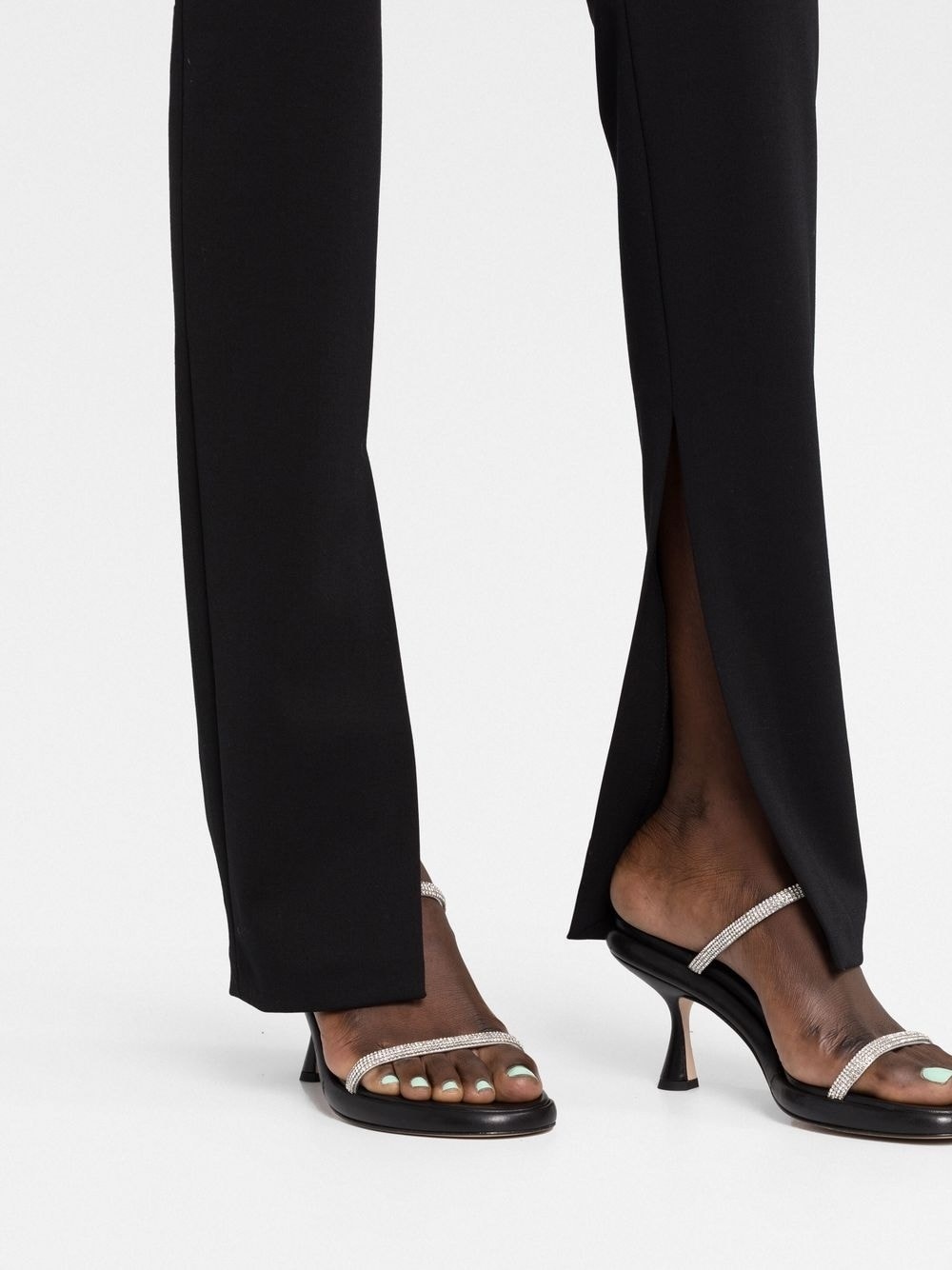slit-detail tailored trousers - 3