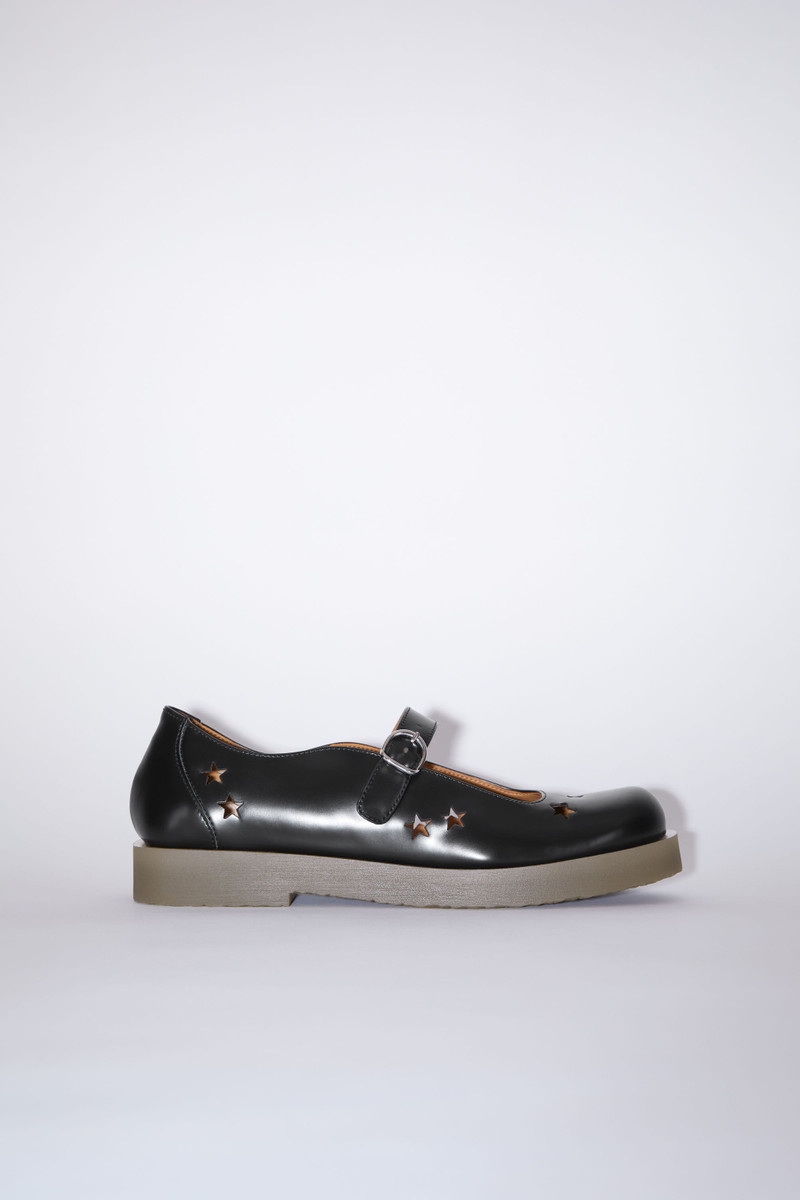 Leather mary jane pumps - Black/amber 1