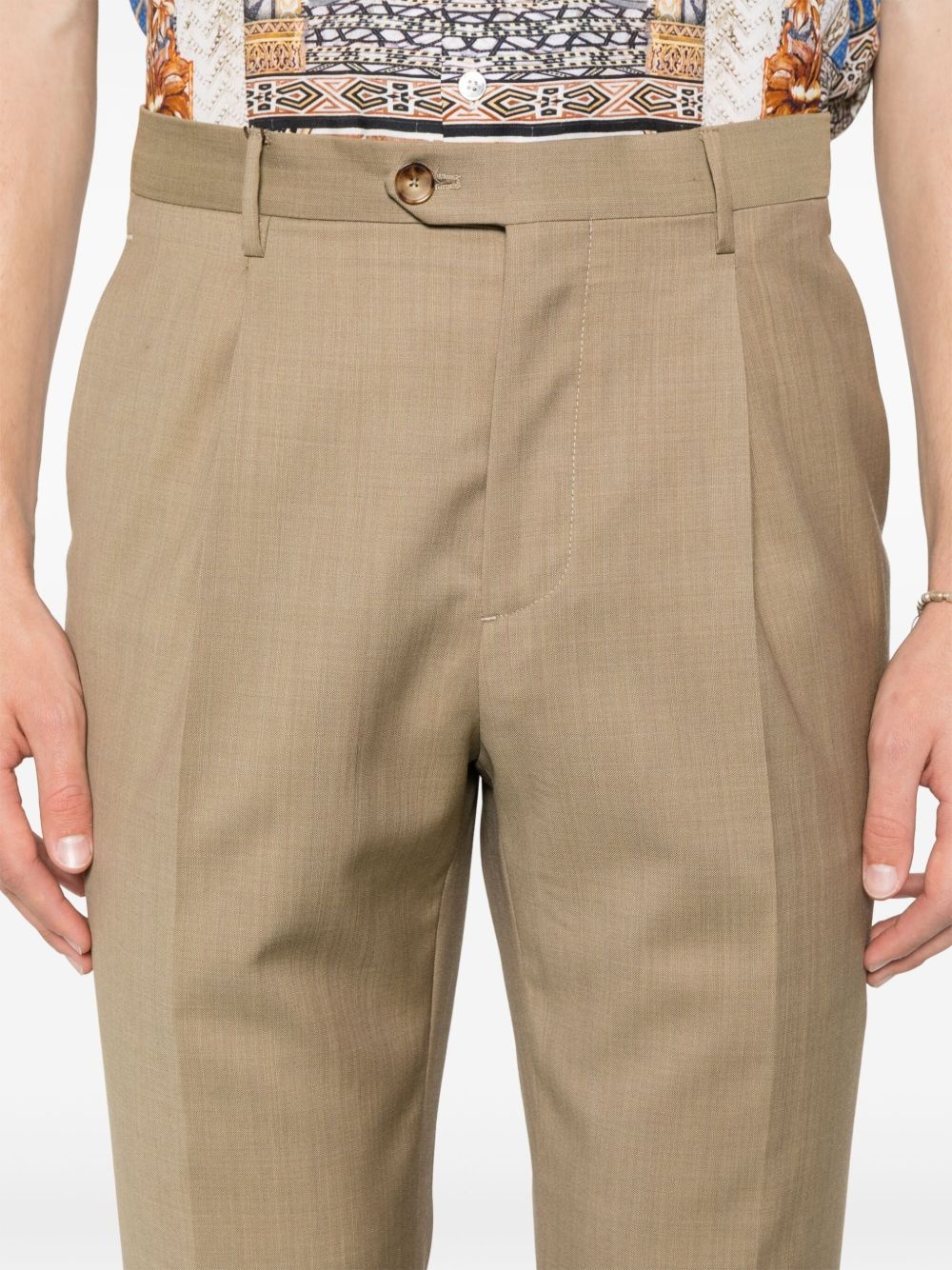 pleat-detailing wool trousers - 5