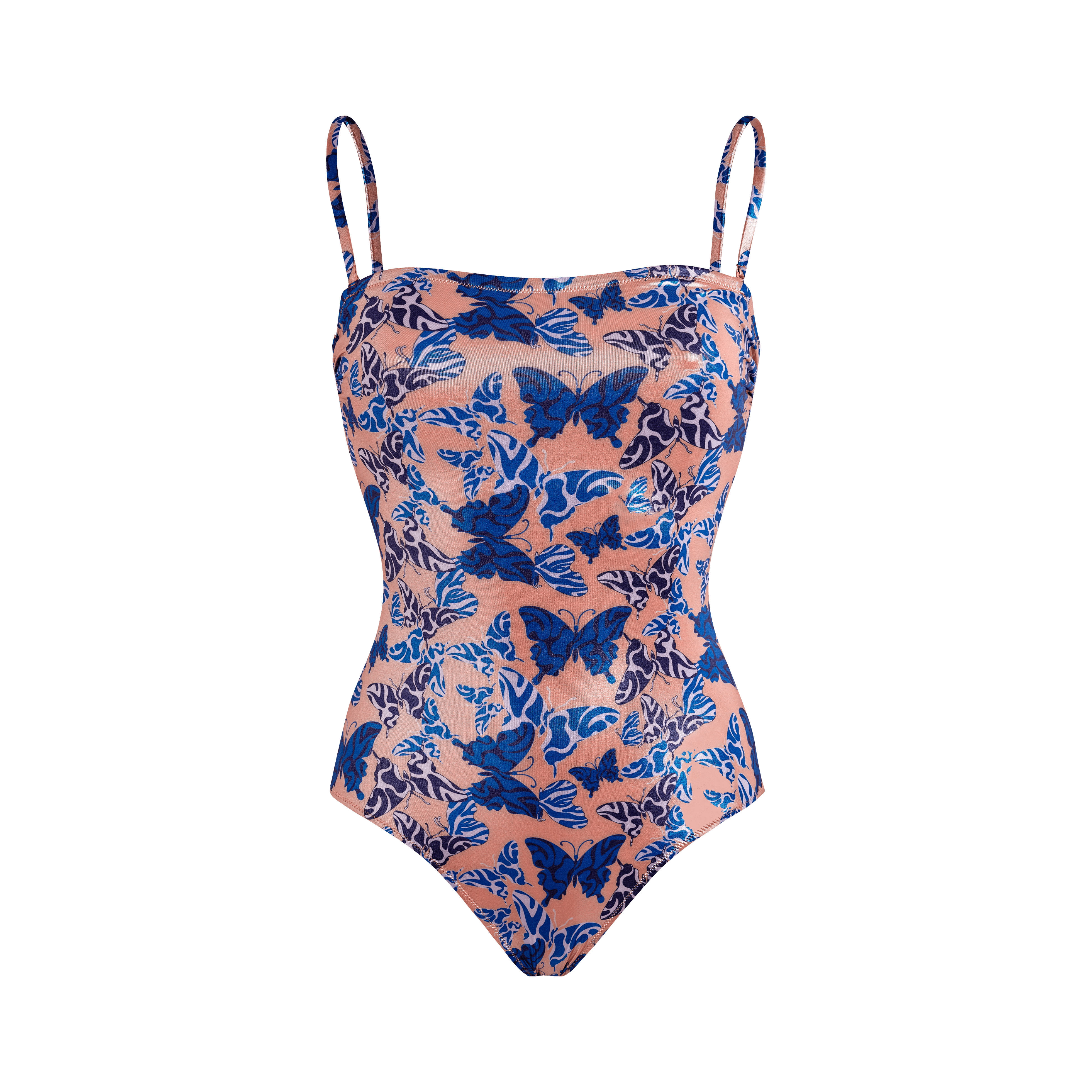 Women Bustier One-piece Swimsuit Disco Butterflly - 1