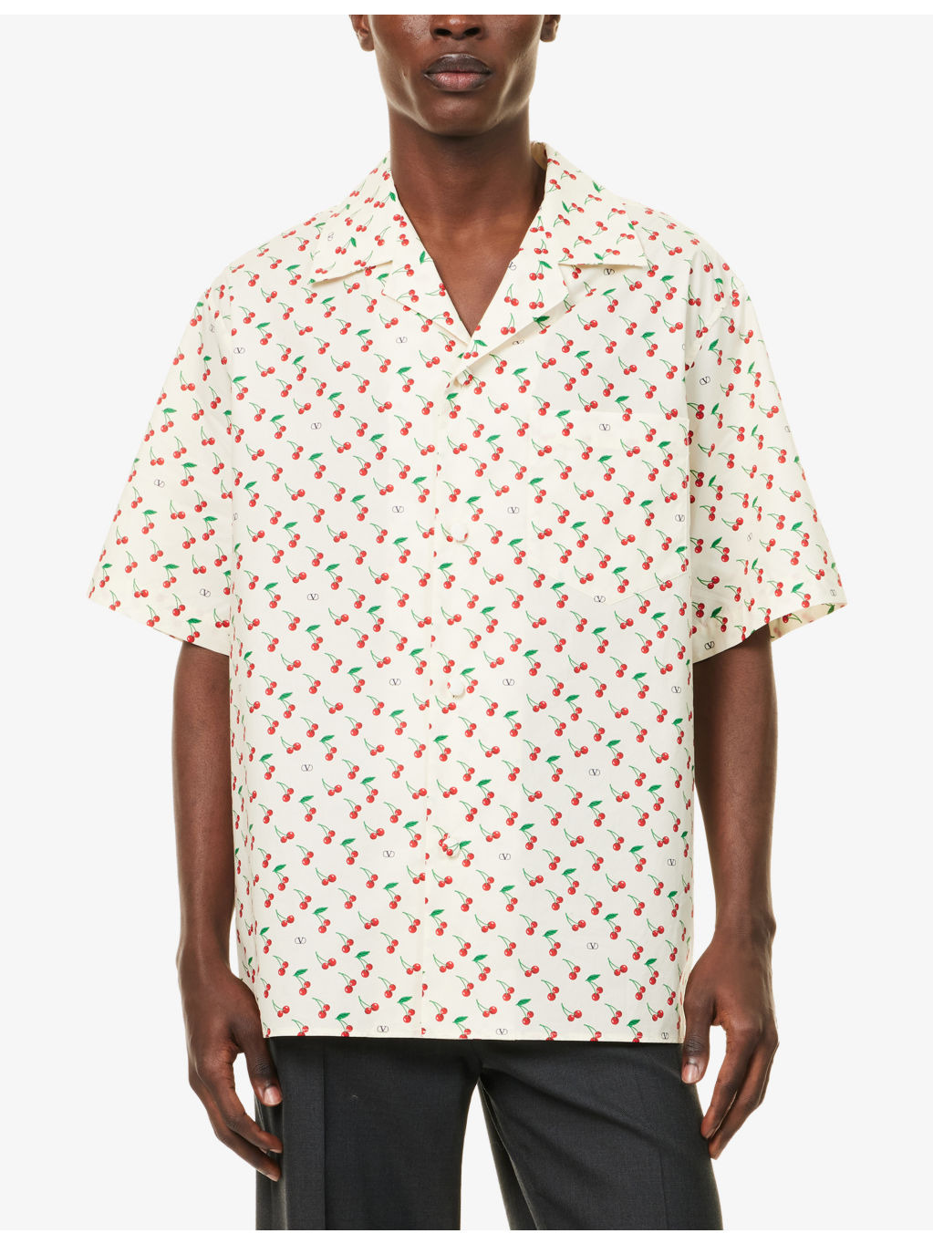 Cherry-Print Camp-Collar Cotton-Poplin Shirt - 3