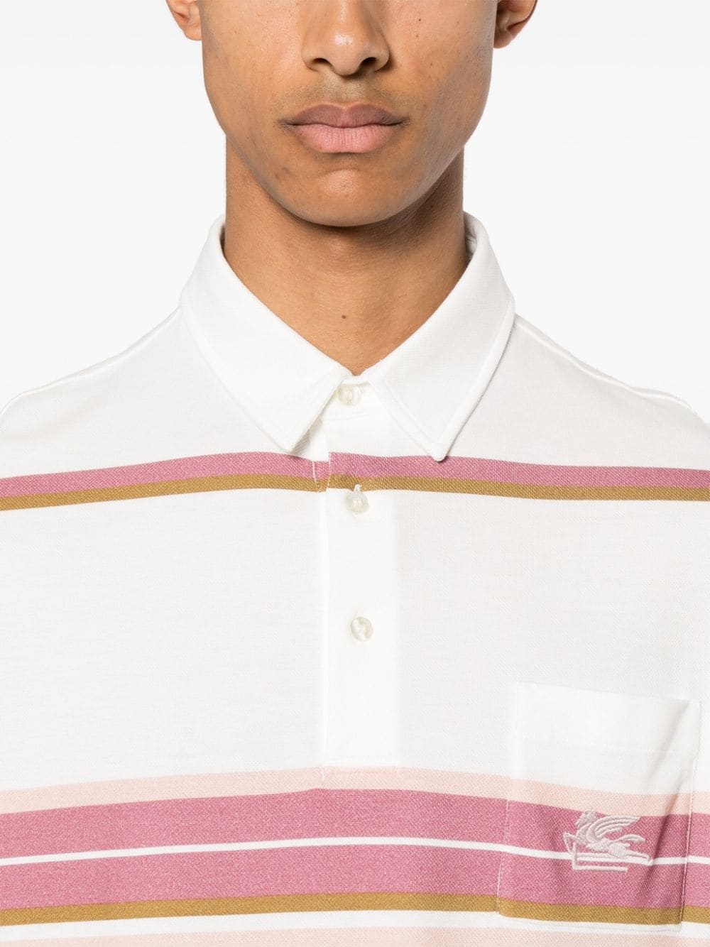 Pegaso-motif cotton polo shirt - 5