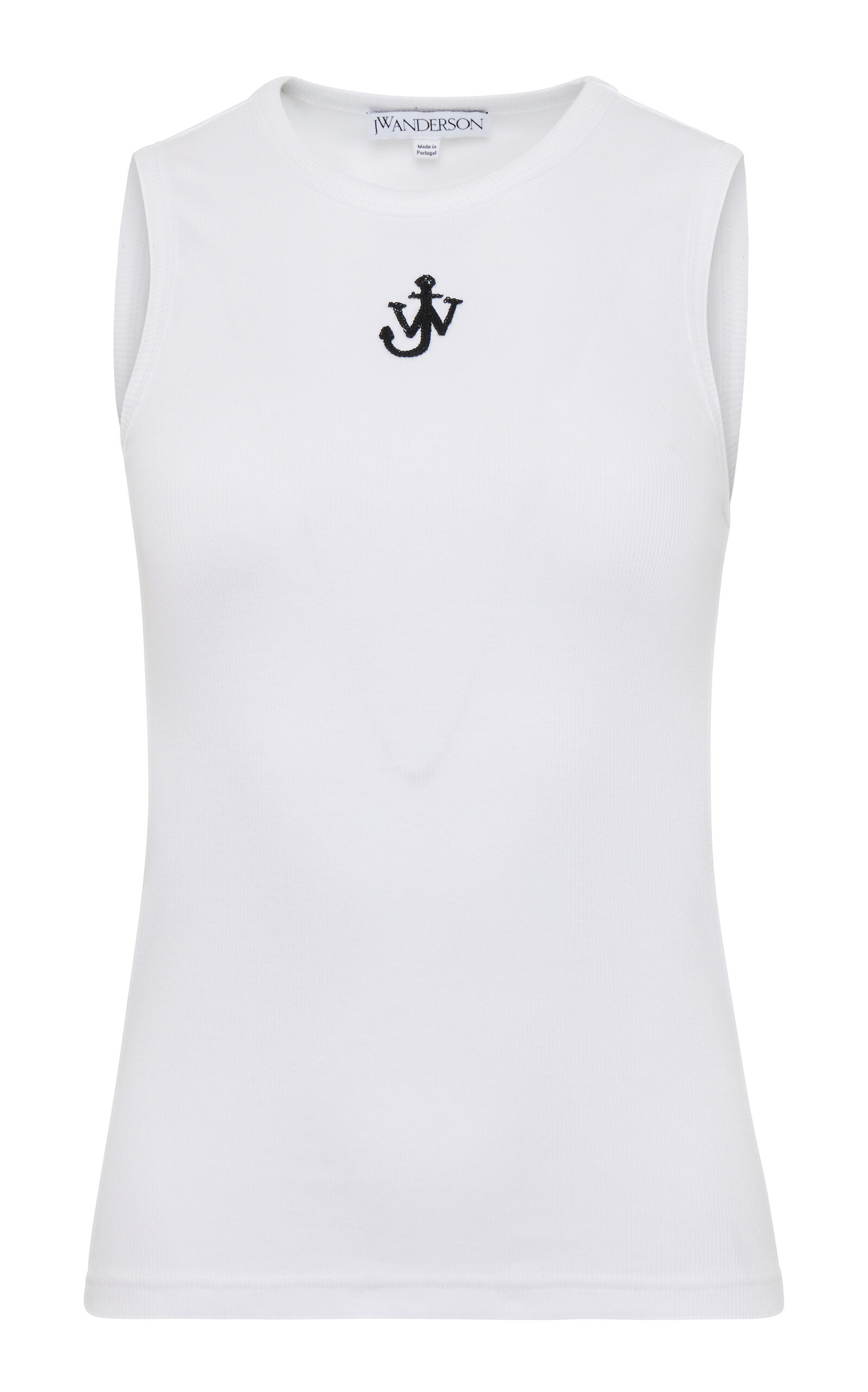 Anchor-Embroidered Cotton Vest white - 1