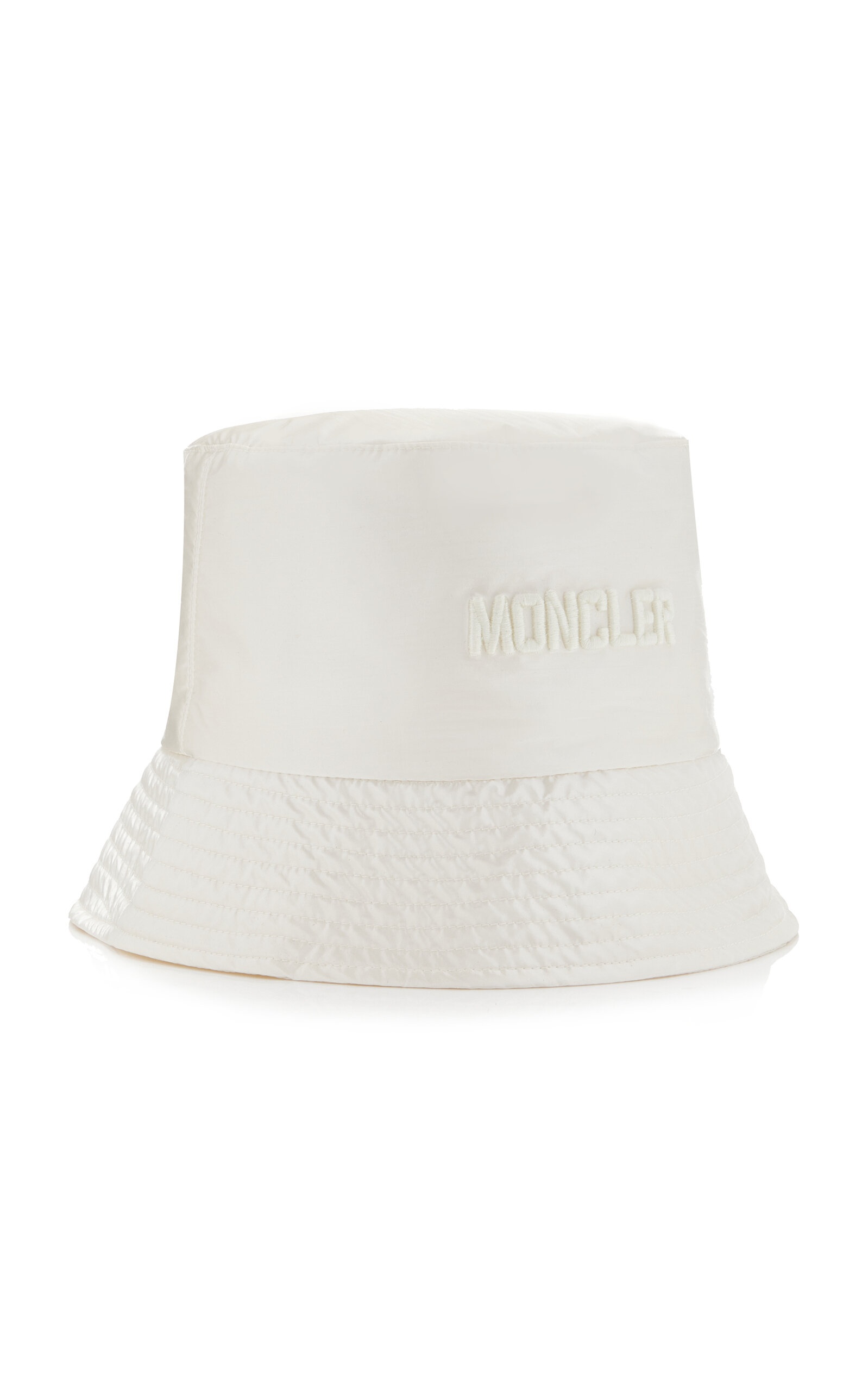 Embroidered Nylon Bucket Hat white - 2