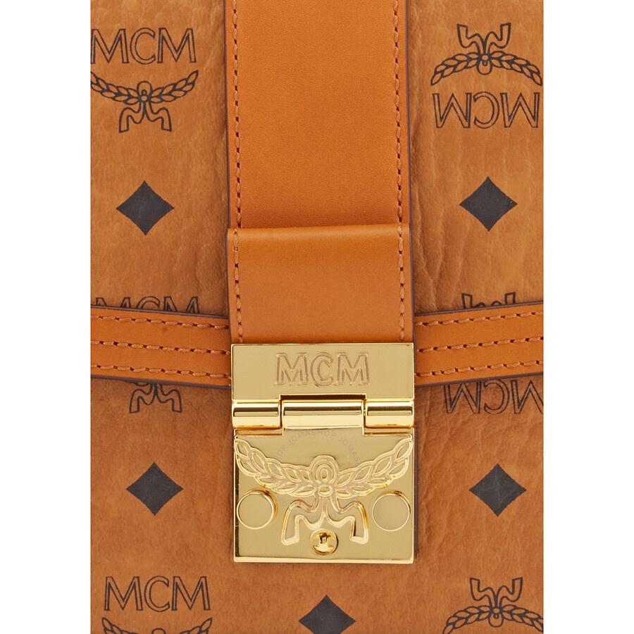 MCM Signature Visetos Tracy Shoulder Bag In Cognac - 4