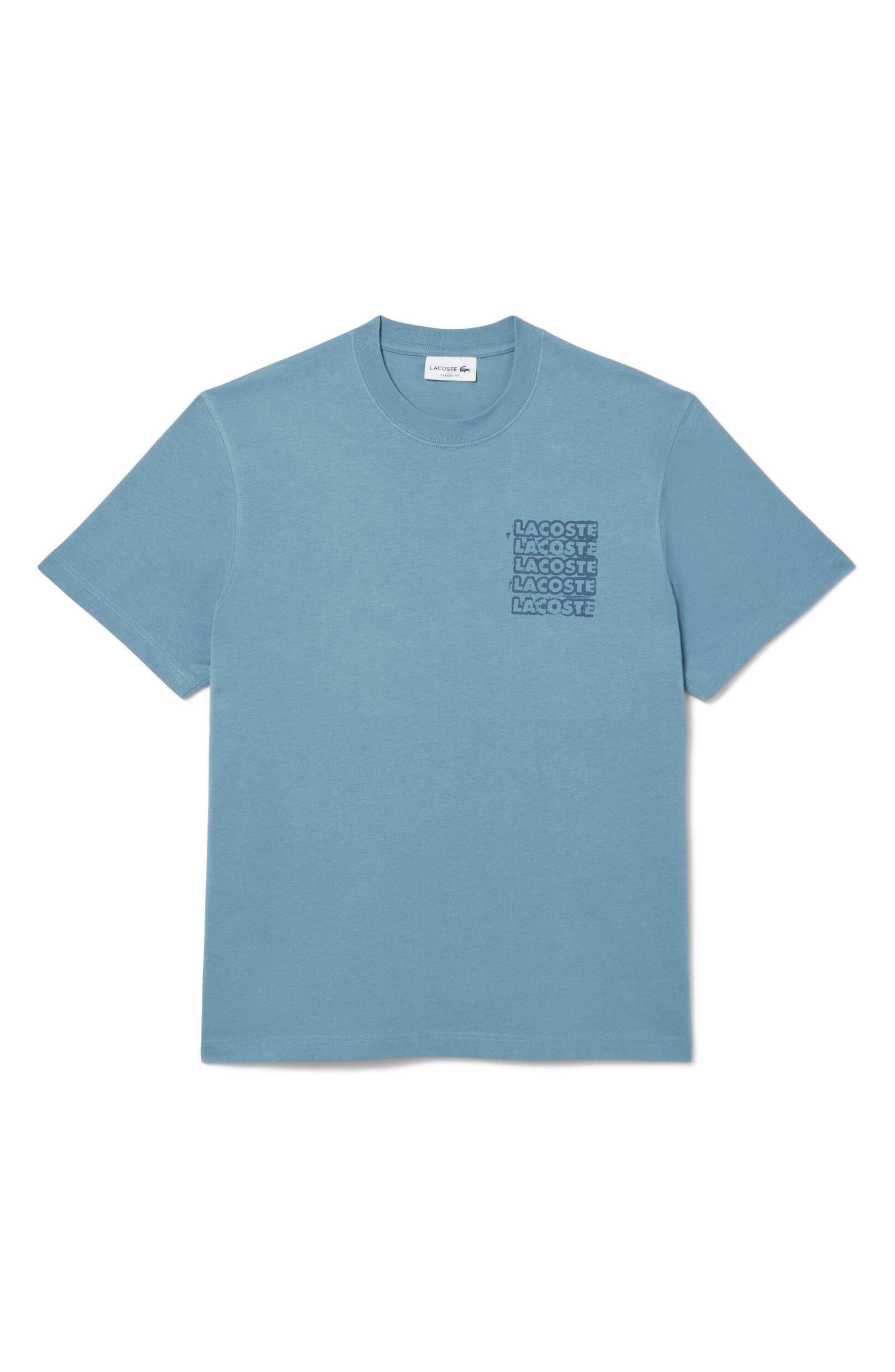 Lacoste Stencil Classic Fit Graphic T-Shirt in Cun Limestone/Falcon at Nordstrom - 4