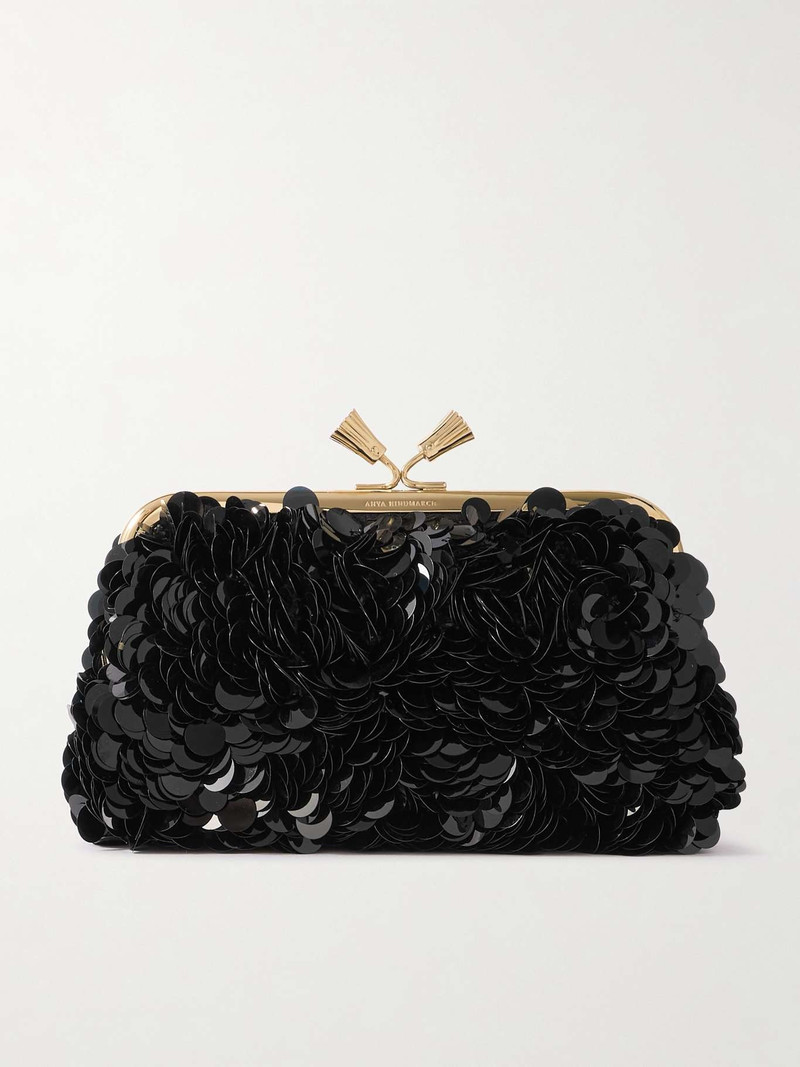 Maud paillette-embellished recycled-satin 클러치 - 1