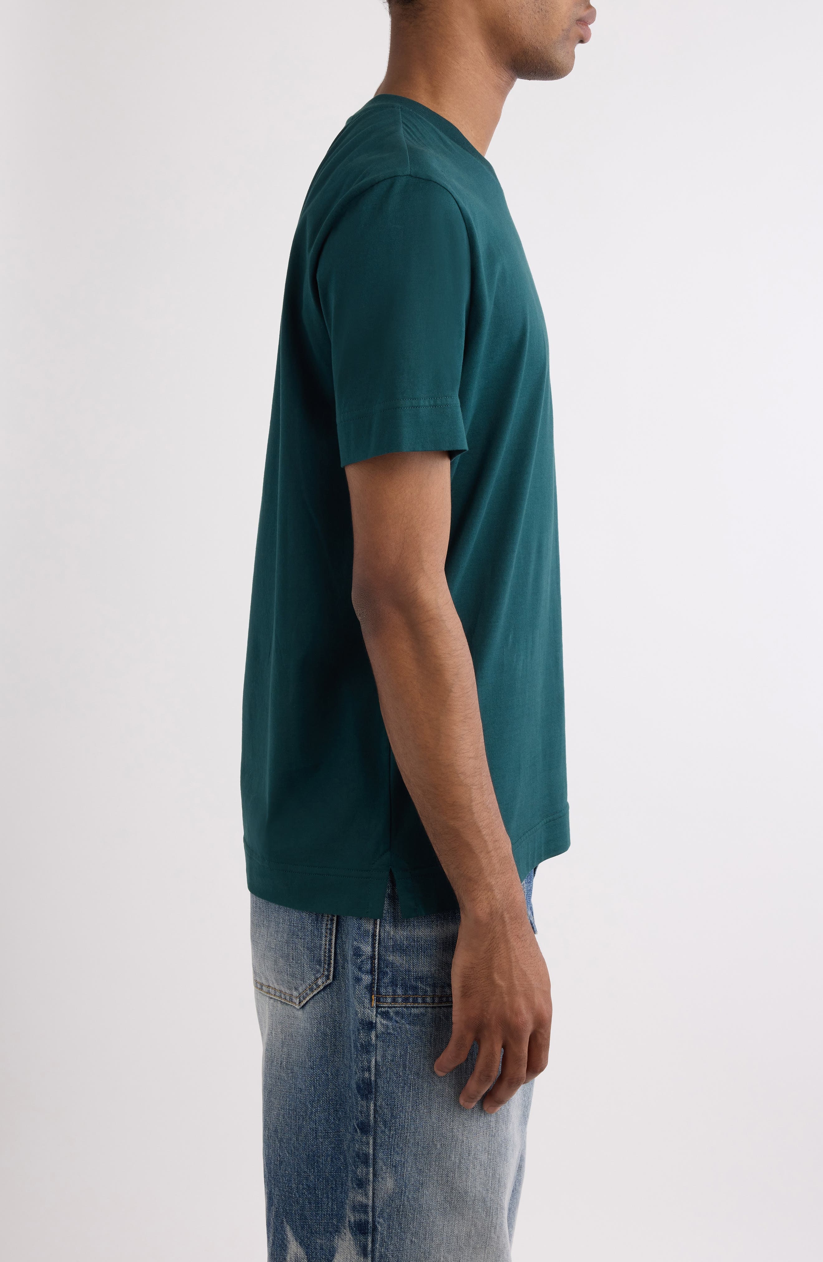 Givenchy Slim Fit 4G Embroidered Cotton T-Shirt in 302-Fir Green at Nordstrom - 4