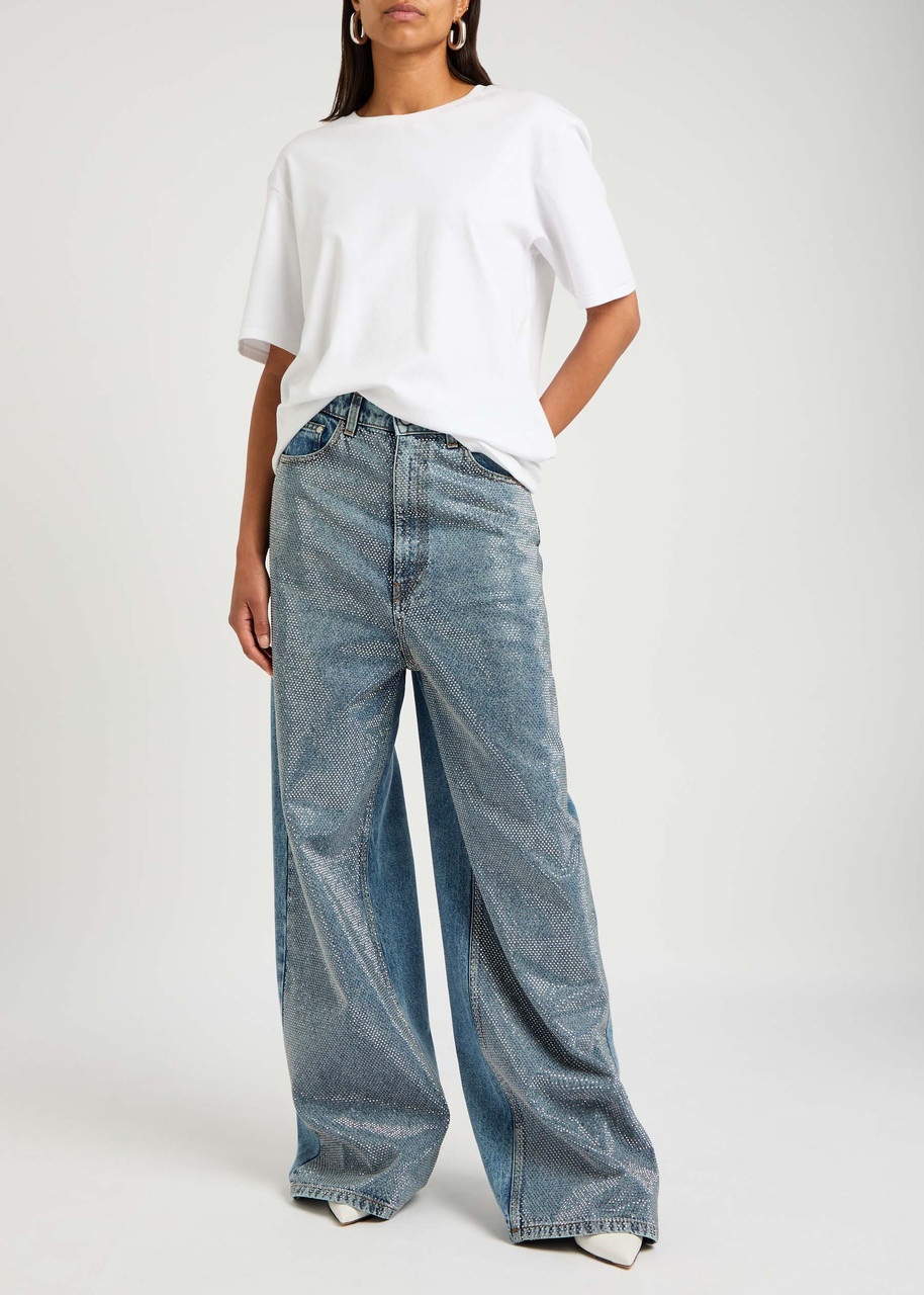 Stella Mccartney Hotflix Stud-embellished Wide-leg Jeans - 4