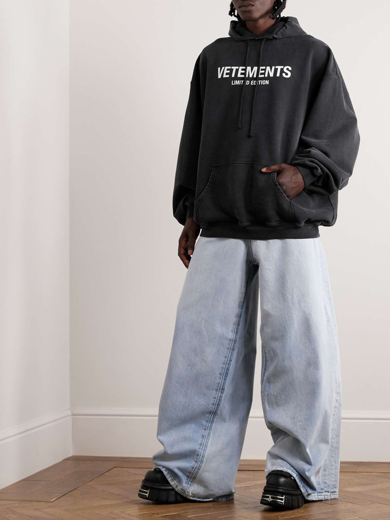 VETEMENTS Logo-Print Cotton-Blend Jersey Hoodie outlook