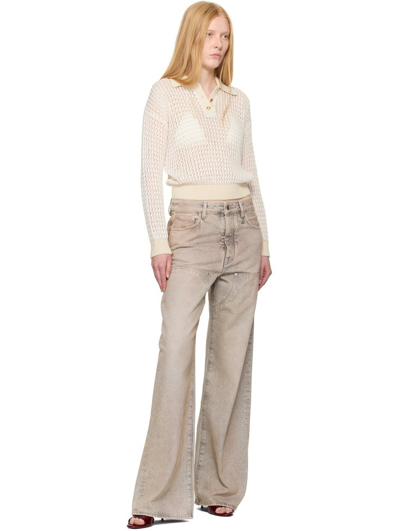 AMIRI Beige Open Back Crochet Polo outlook