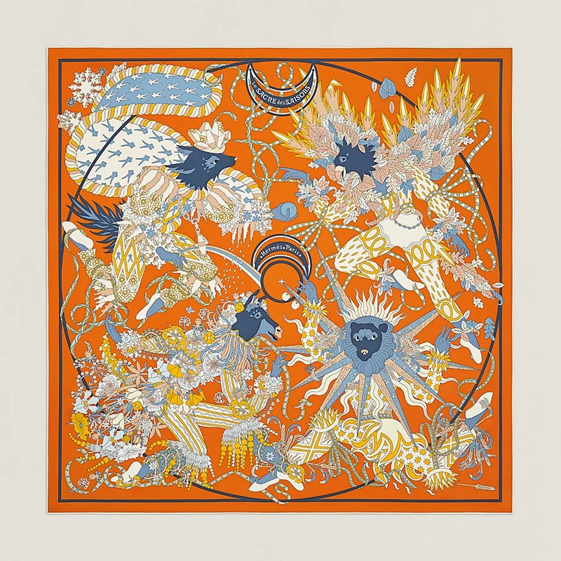 Hermès Le Sacre des Saisons scarf 90 | REVERSIBLE