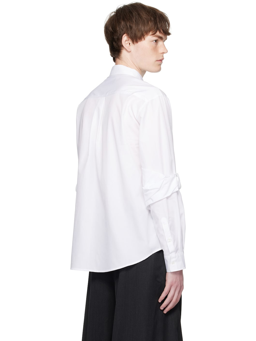 White Bow Sleeve Classic Shirt - 3