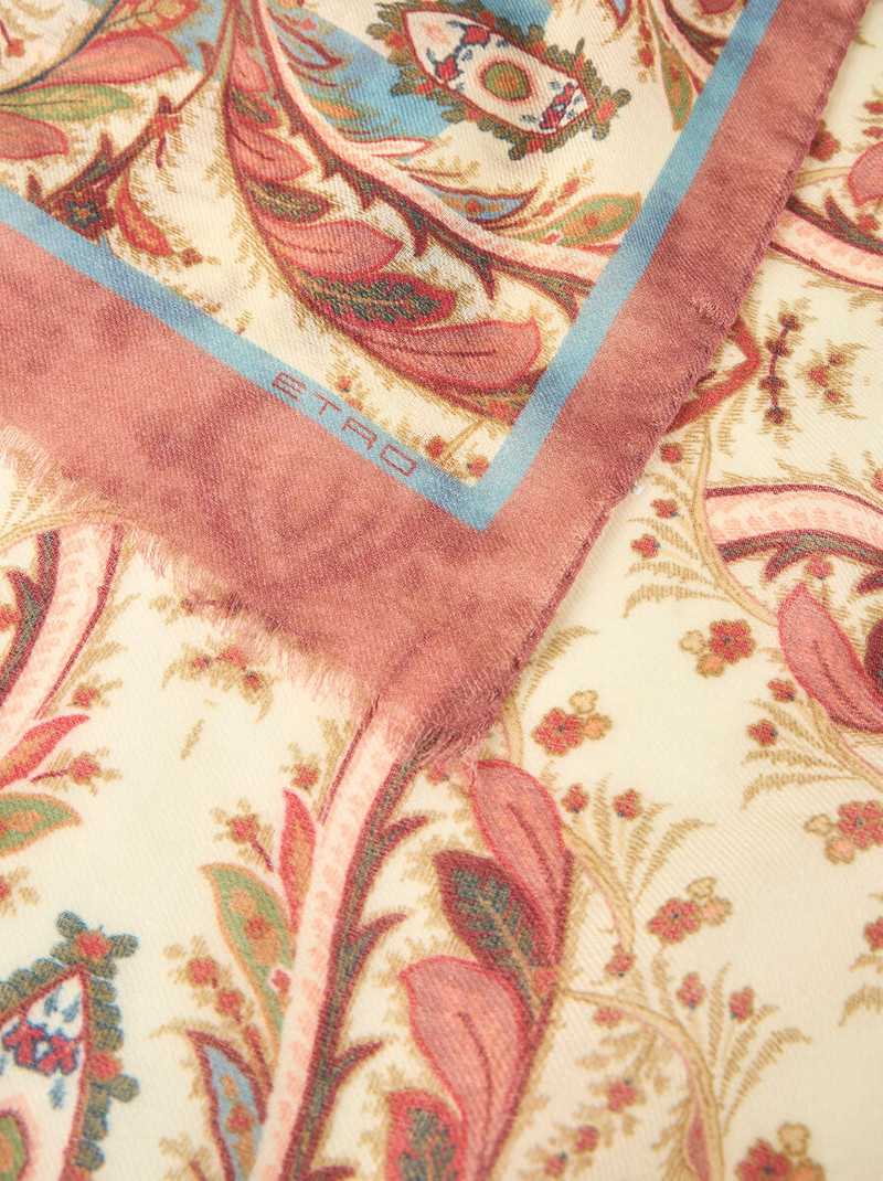 Etro WOOL AND CASHMERE SCARF WITH PLACED PRINT outlook
