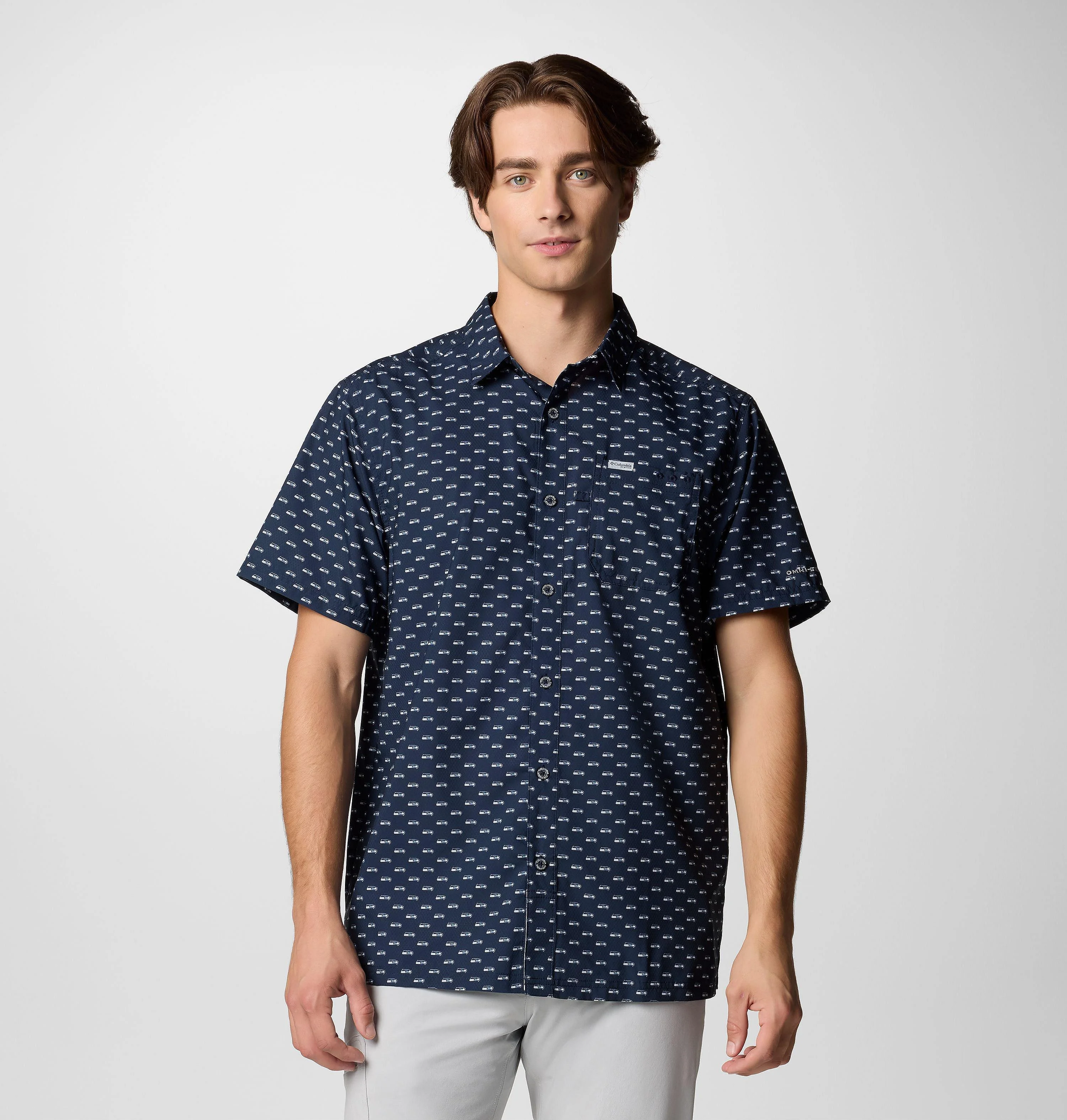 Men's PFG Super Slack Tide Short Sleeve Shirt - Seattle Seahawks - 1