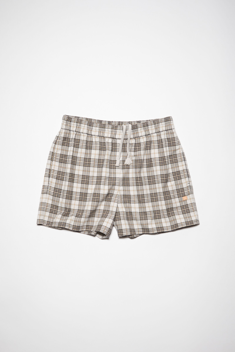 Flannel check shorts - White/black 6