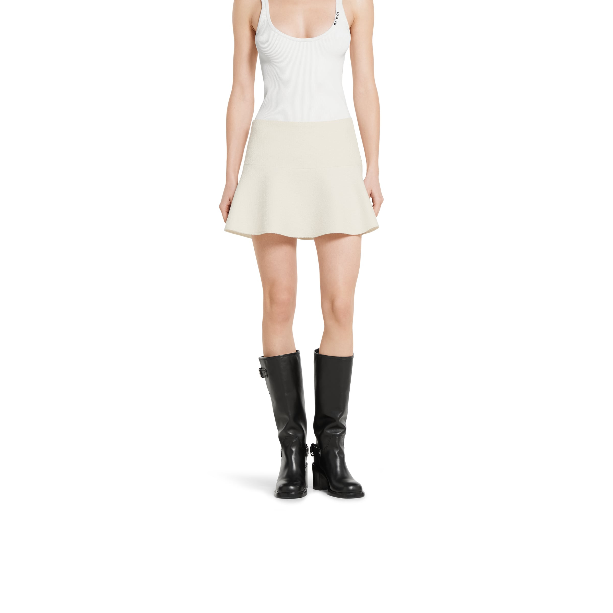 Wool bouclé mini skirt - 3