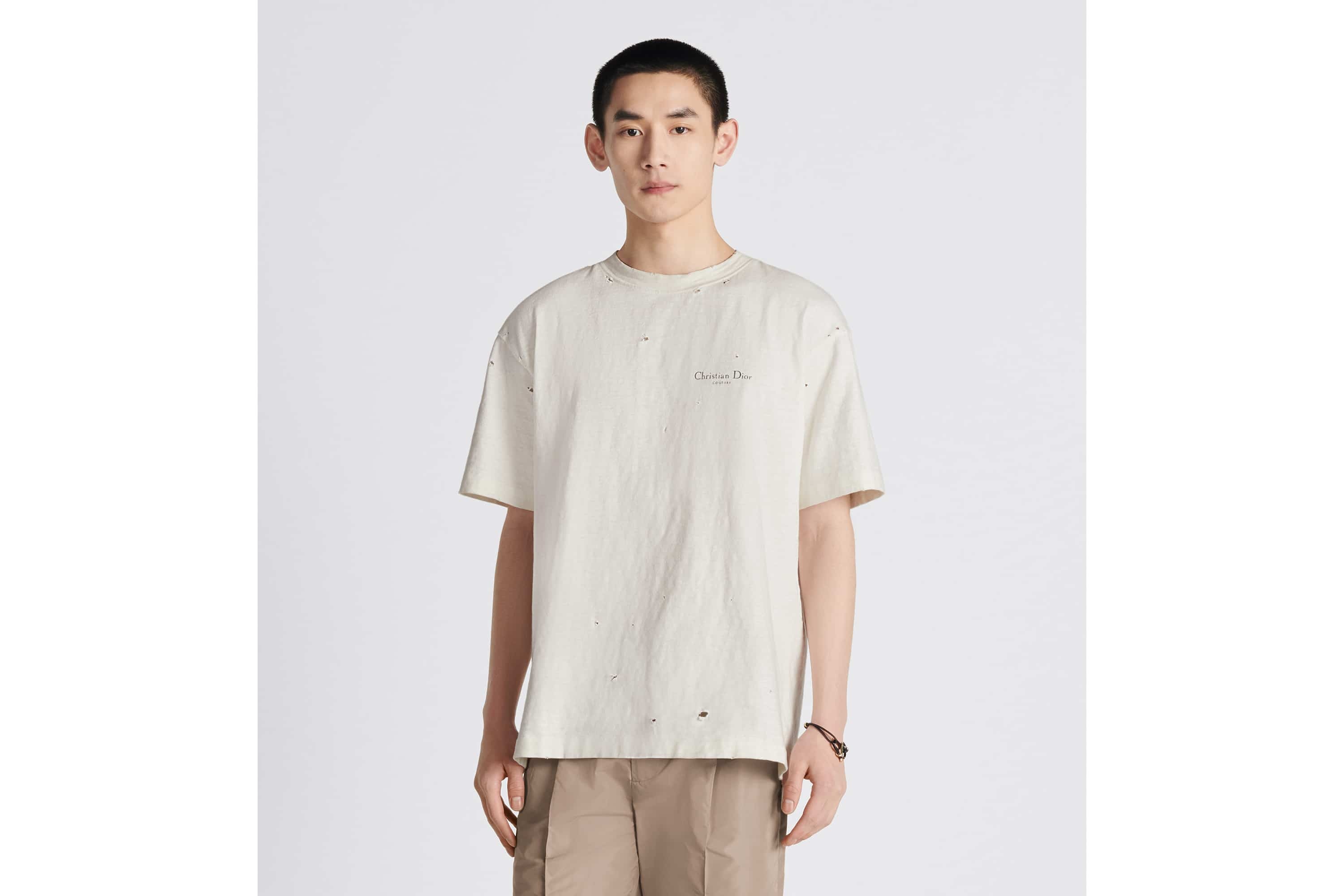 【※25秋新作※】DIOR Relaxed-fit T-shirt met Couture-kenmerk Relaxed-fit T-shirt met Christian Dior Couture-kenmerk