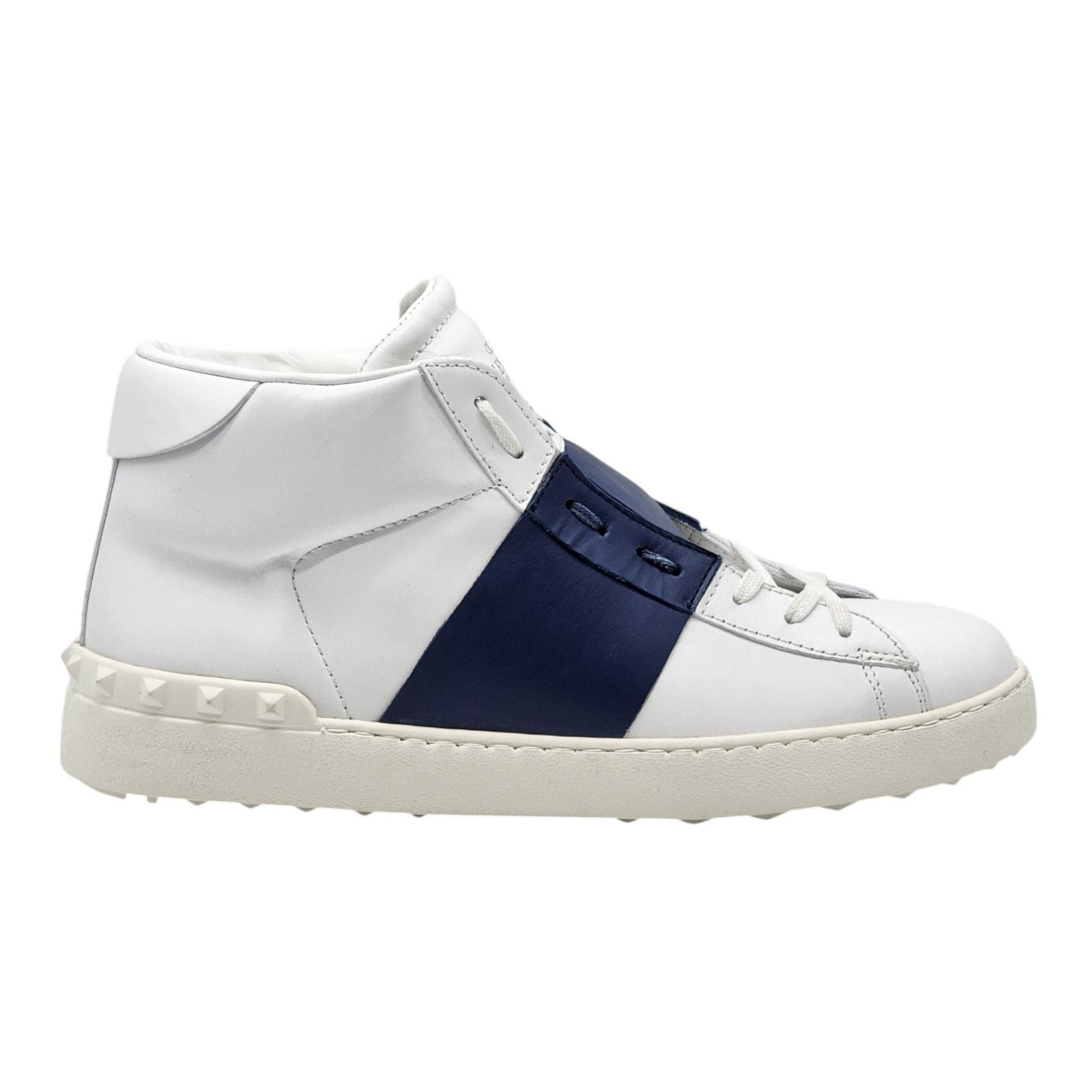 Valentino Garavani Open Men's High Top Leather Sneakers White Blue EU 43 US 10 - 2