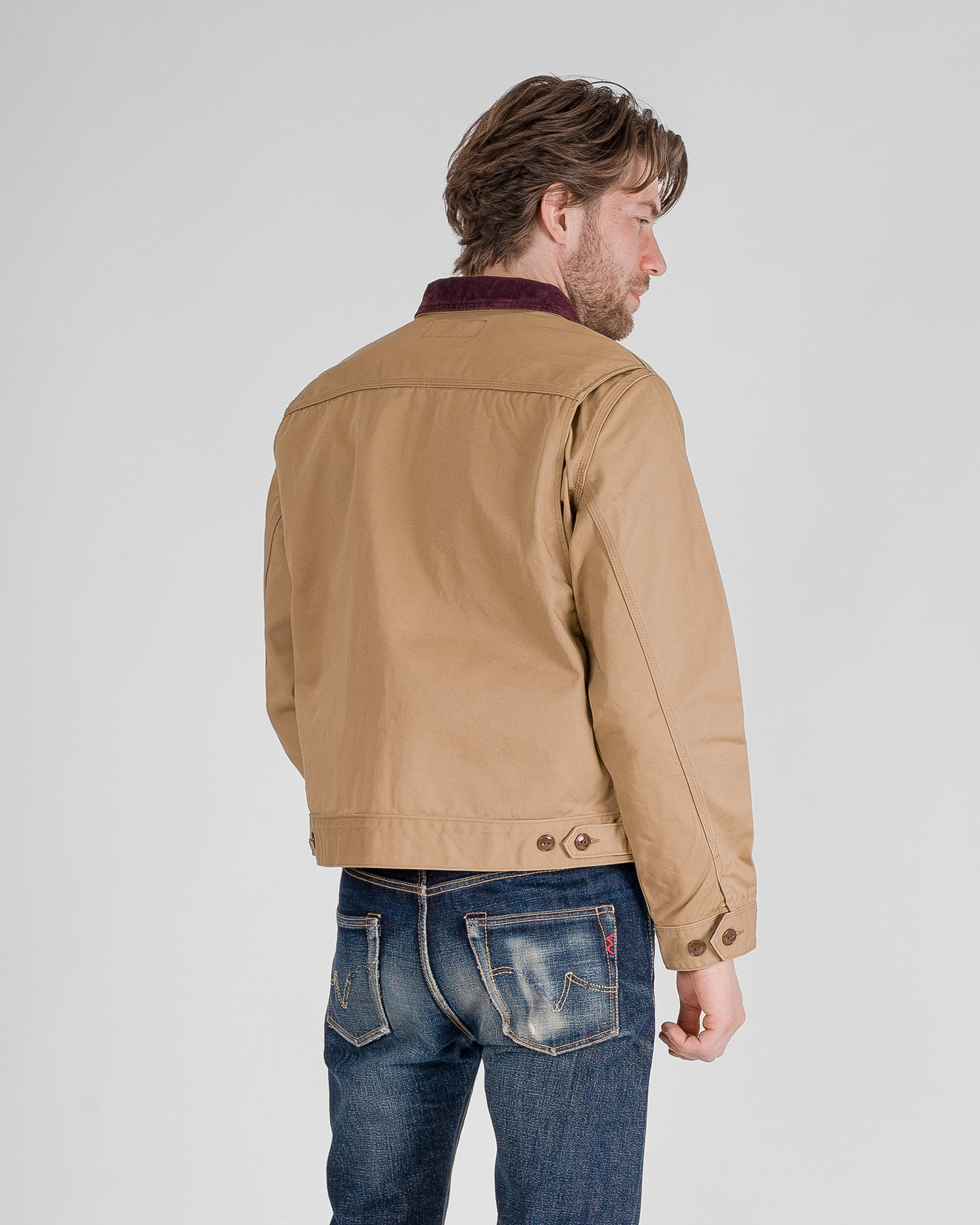 IHJ-144-BEI 12oz Kurashikizome® Twill Work Jacket - Beige - 3